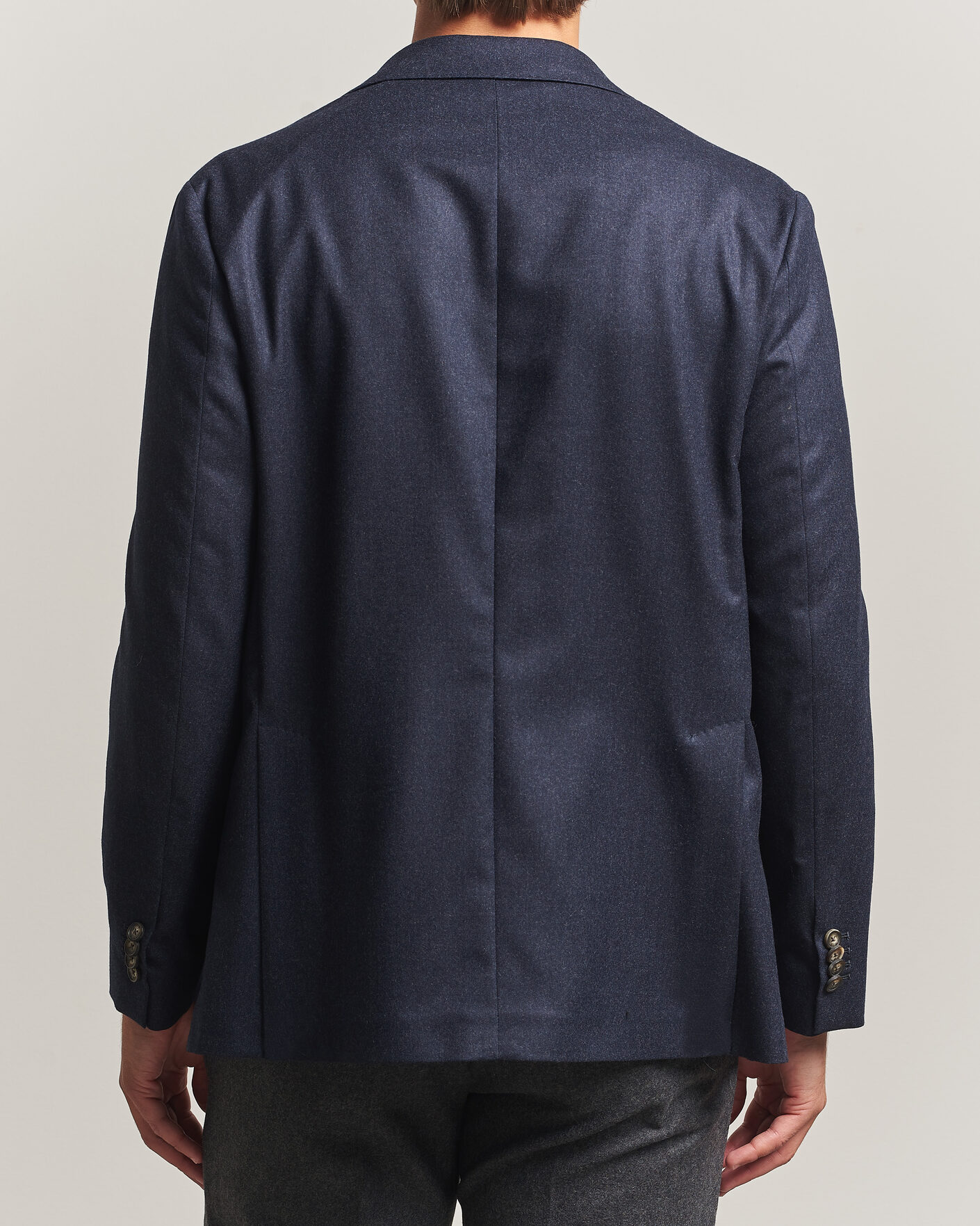 Herre | Dressjakker | Eton | Wool Flannel Soft Jacket Navy Blue