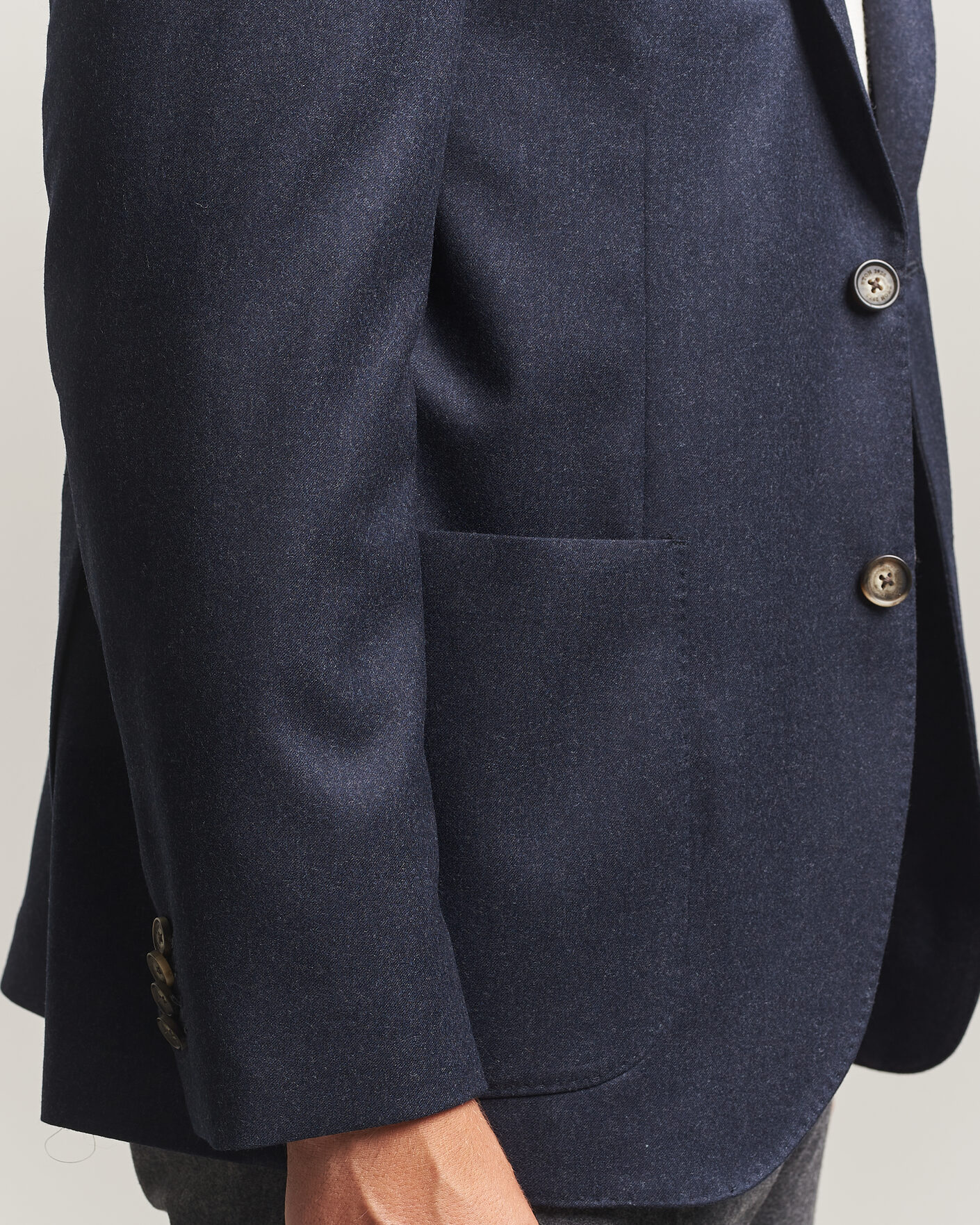 Herre | Dressjakker | Eton | Wool Flannel Soft Jacket Navy Blue