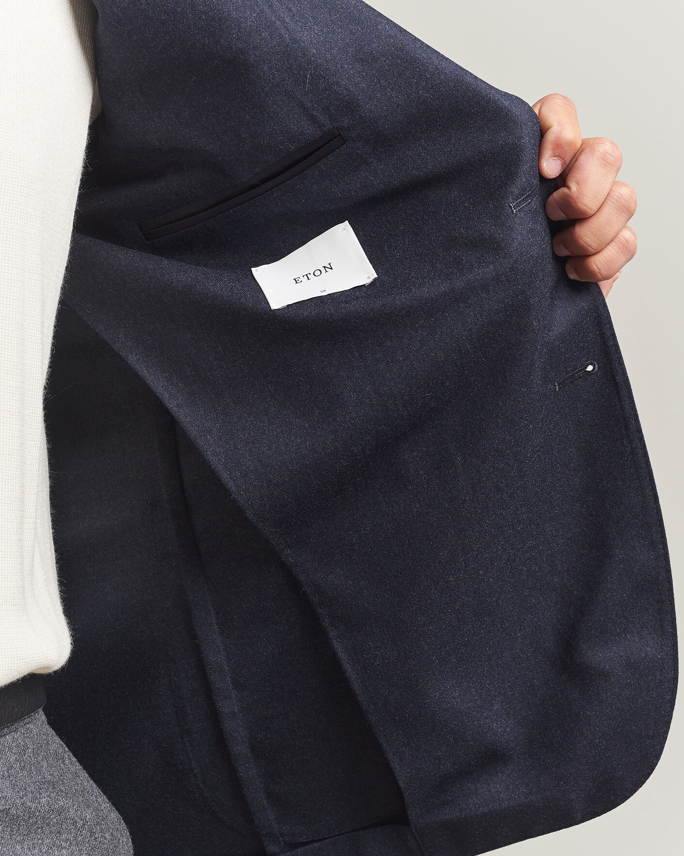 Herre | Dressjakker | Eton | Wool Flannel Soft Jacket Navy Blue