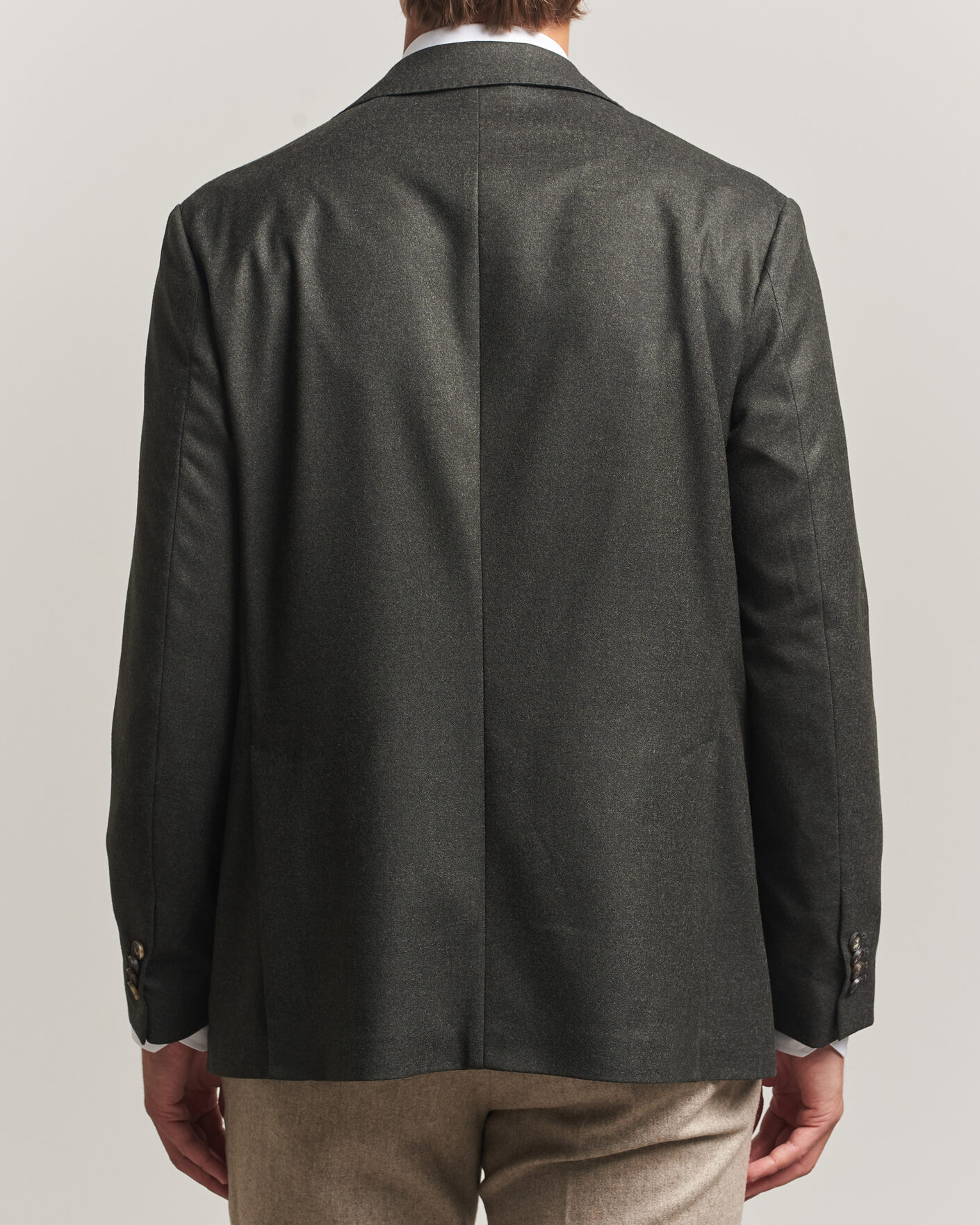 Herre | Dressjakker | Eton | Wool Flannel Soft Jacket Dark Green