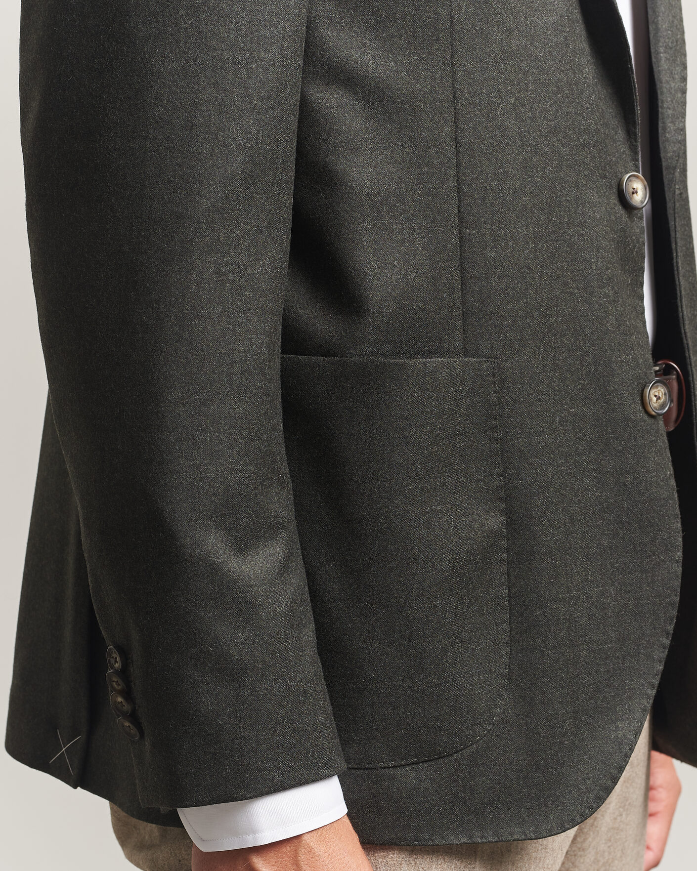 Herre | Dressjakker | Eton | Wool Flannel Soft Jacket Dark Green