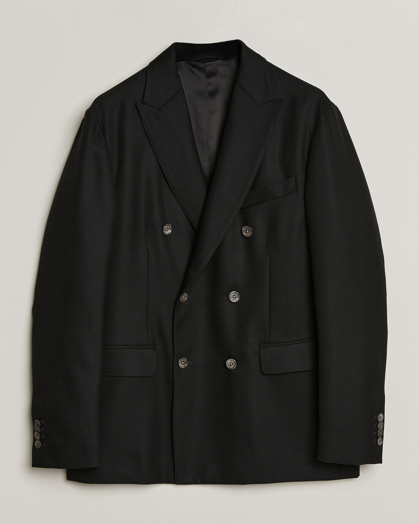 Herre | Dressjakker | Eton | Double Breasted Hopsack Soft jacket Black