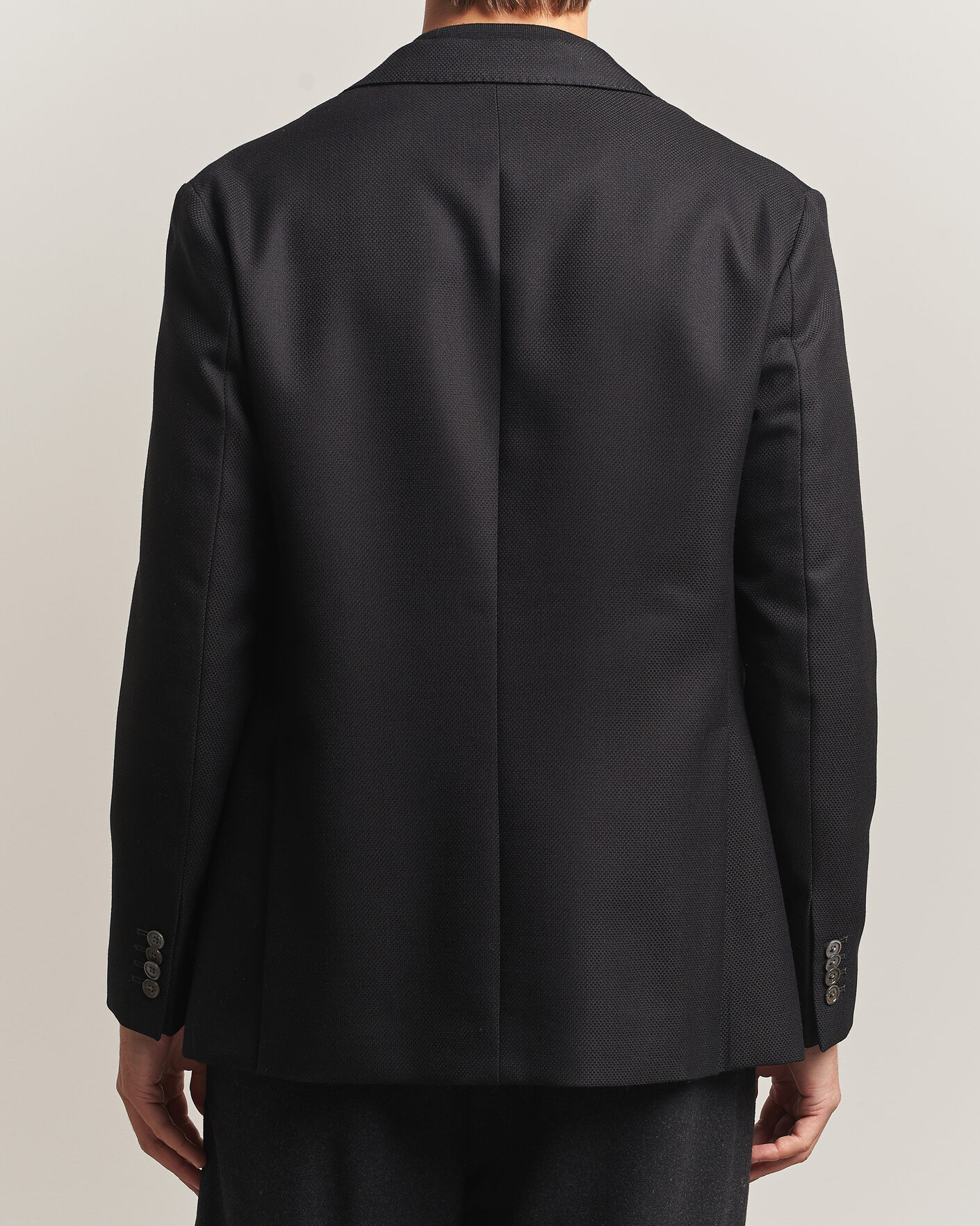 Herre | Dressjakker | Eton | Double Breasted Hopsack Soft jacket Black