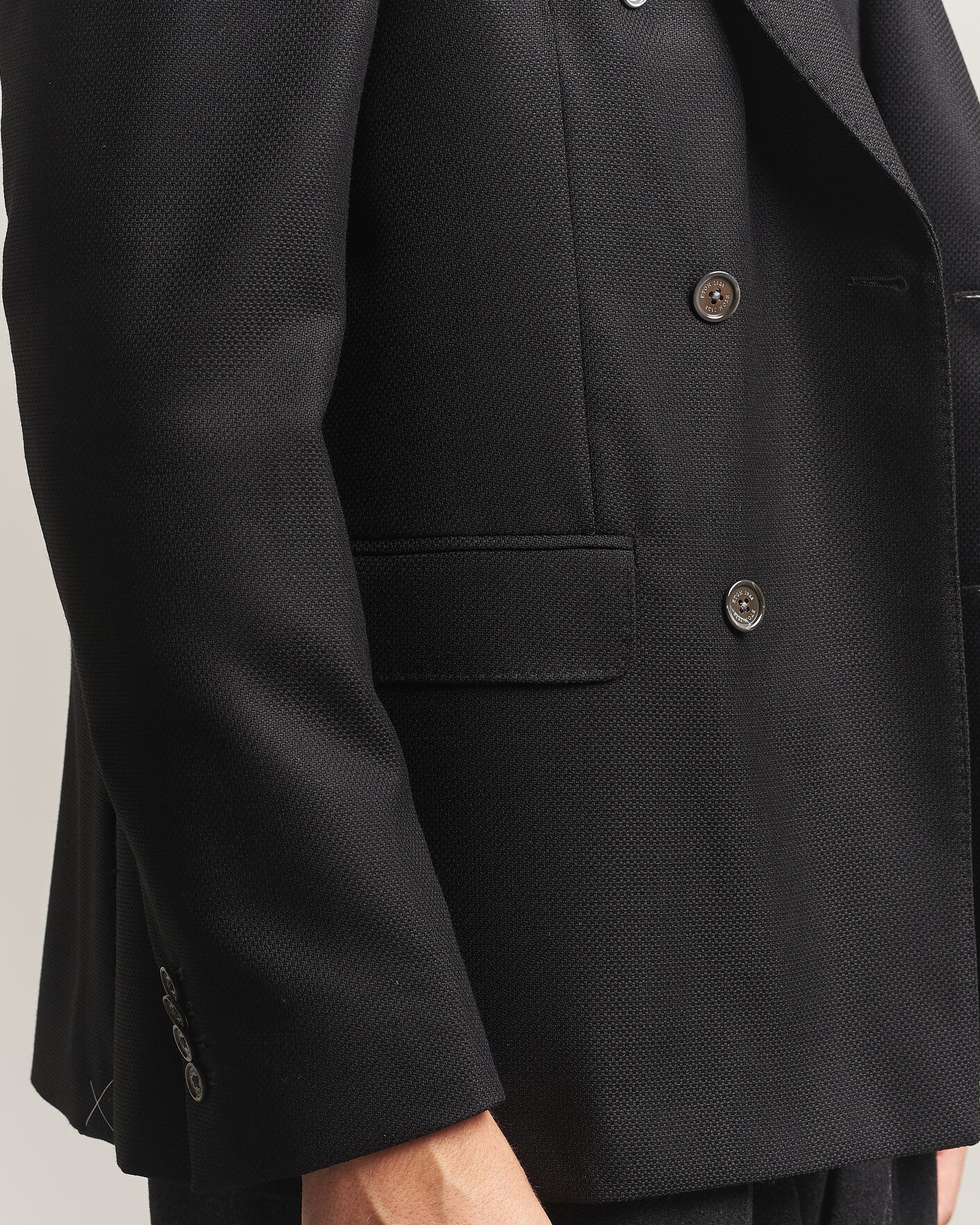Herre | Dressjakker | Eton | Double Breasted Hopsack Soft jacket Black