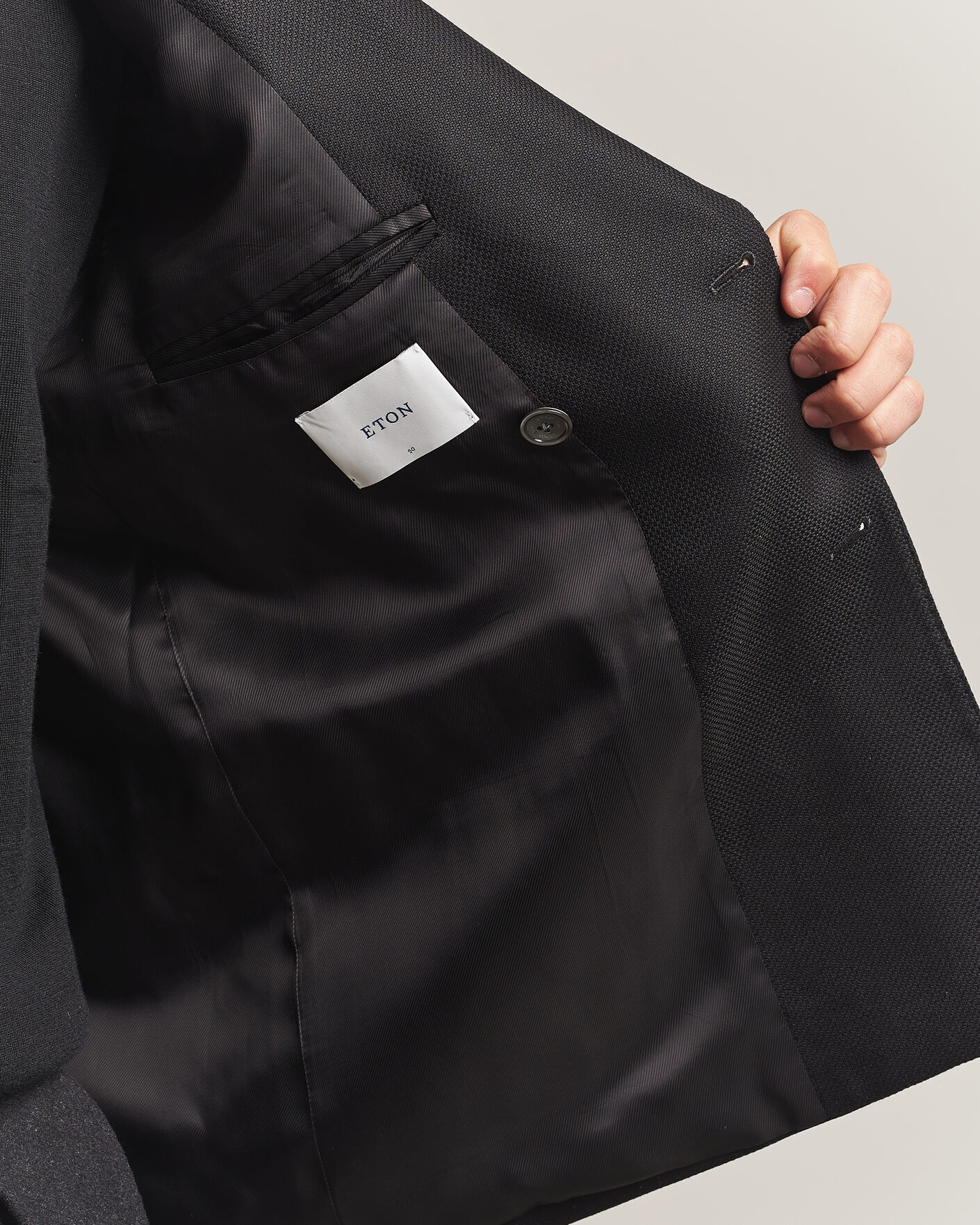 Herre | Dressjakker | Eton | Double Breasted Hopsack Soft jacket Black
