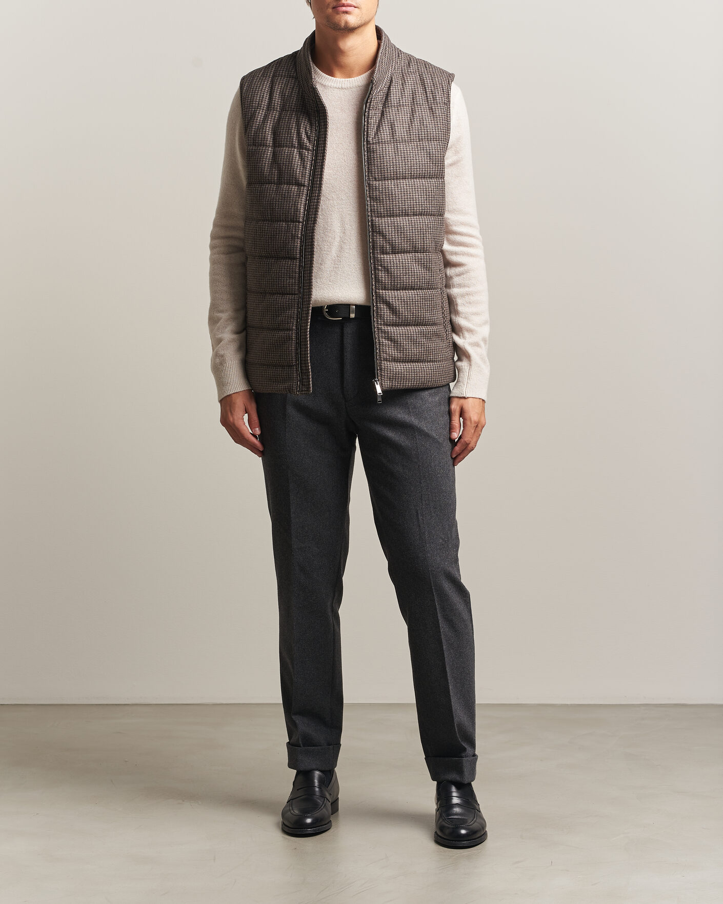 Herre | Vester | Eton | Wool/Cashmere Padded Vest Brown