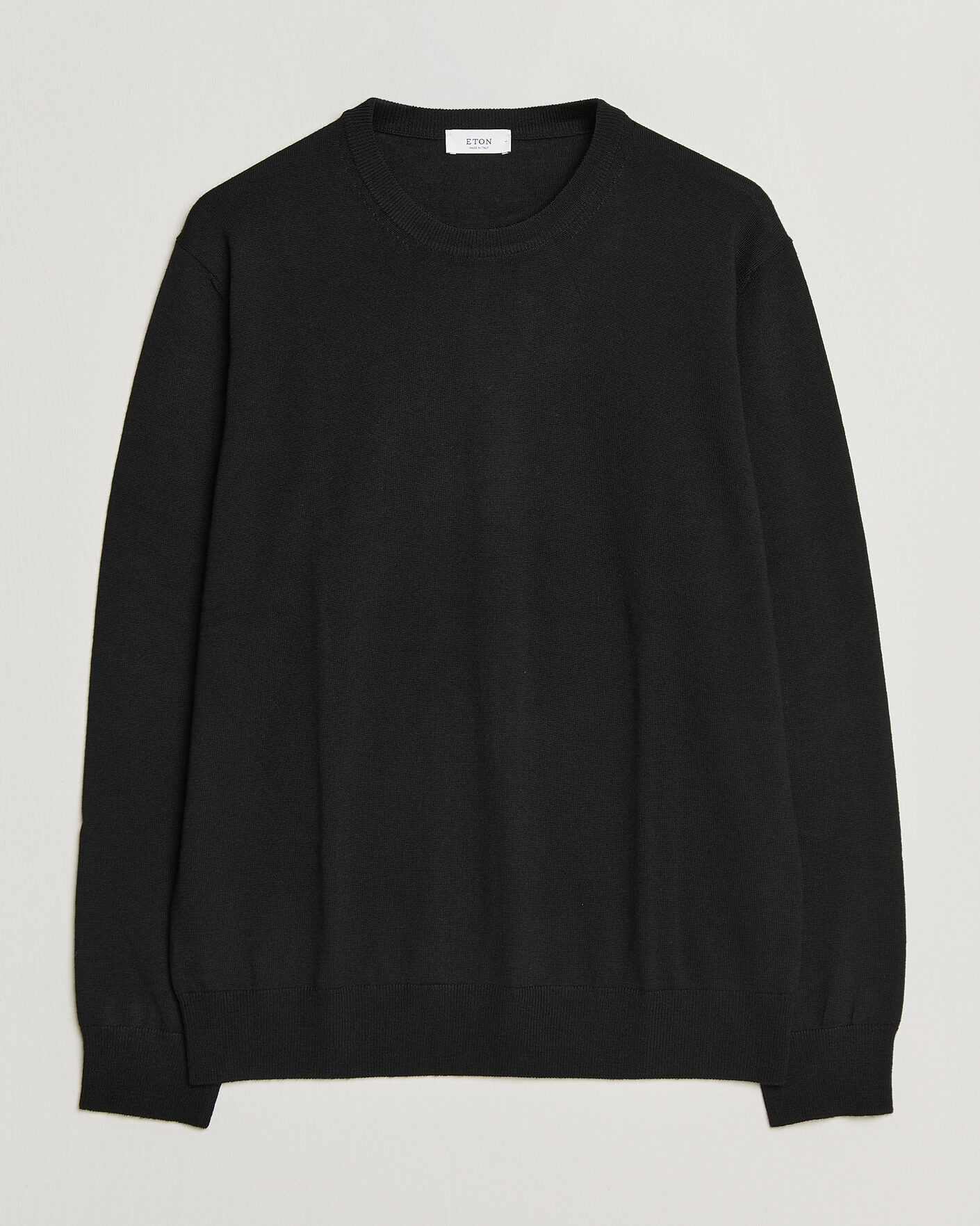 Herre | Gensere | Eton | Merino Wool Knitted Crew Neck Black