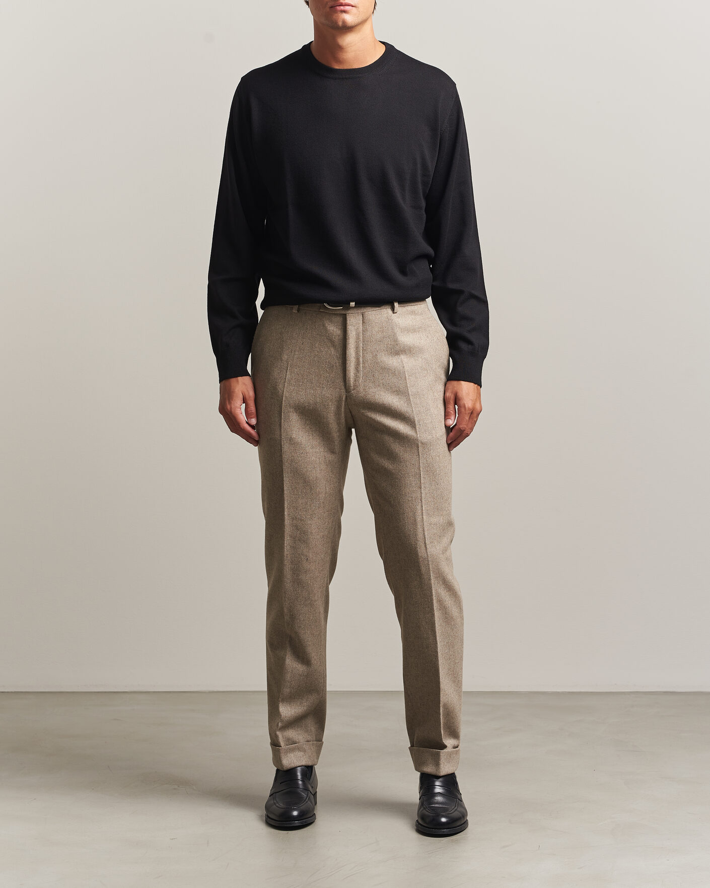 Herre | Gensere | Eton | Merino Wool Knitted Crew Neck Black