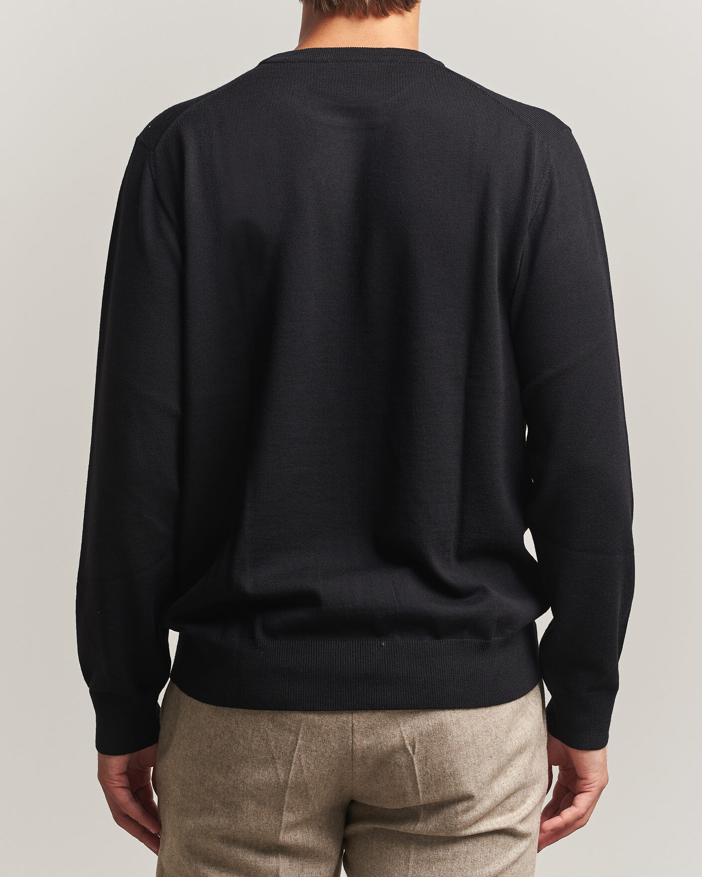 Herre | Gensere | Eton | Merino Wool Knitted Crew Neck Black