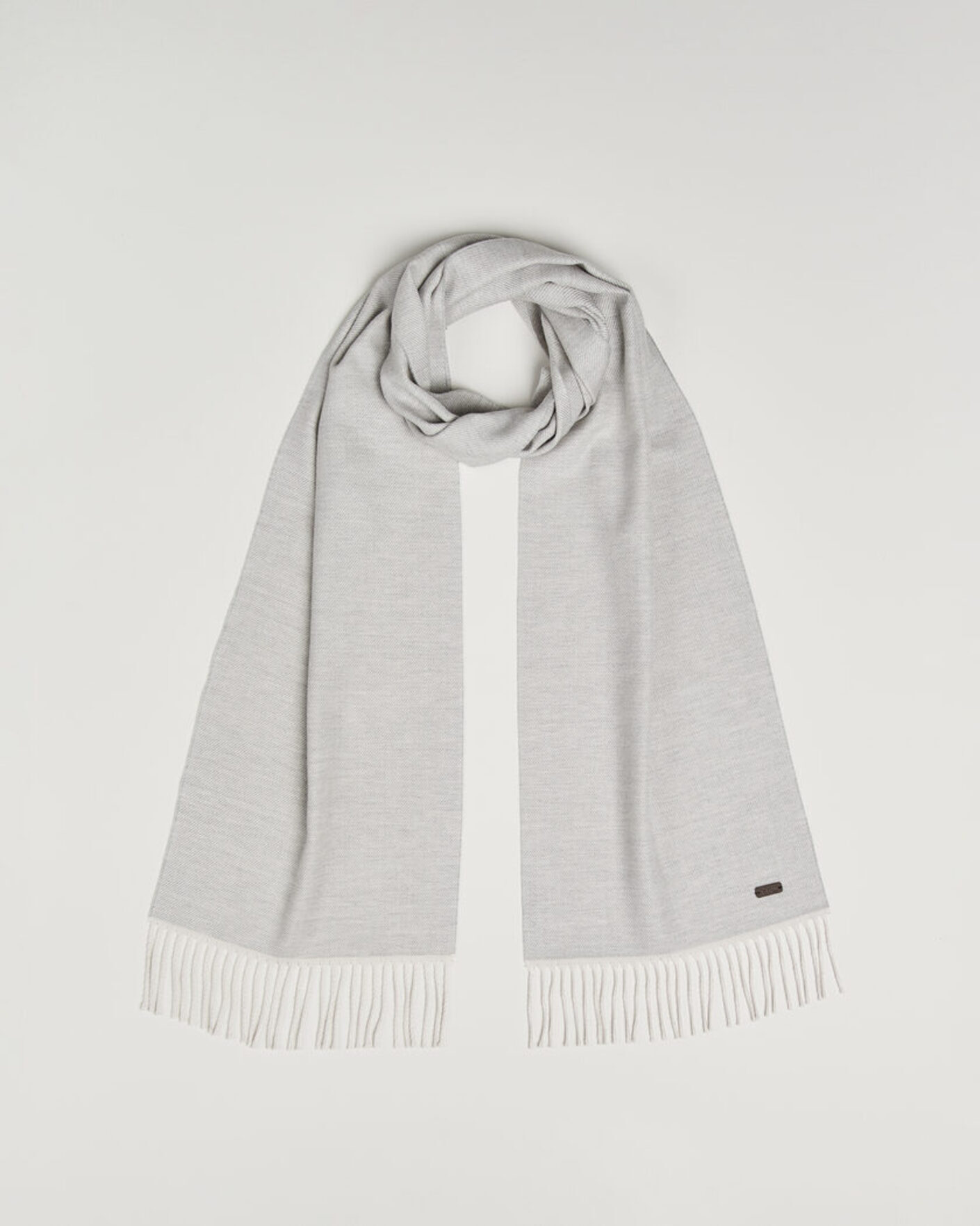 Herre | Skjerf | Eton | Twill Merino Wool Scarf Light Grey
