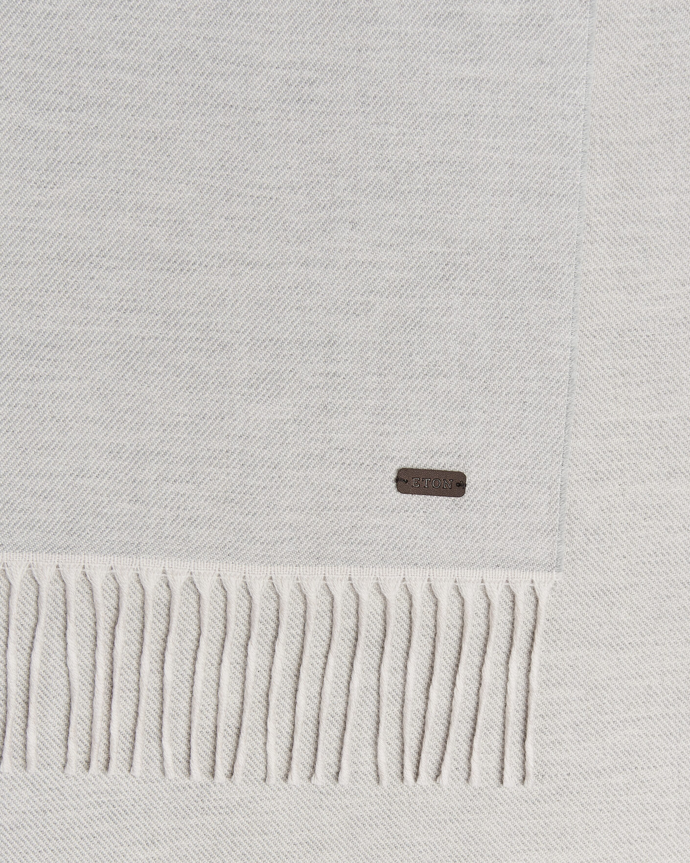 Herre | Skjerf | Eton | Twill Merino Wool Scarf Light Grey