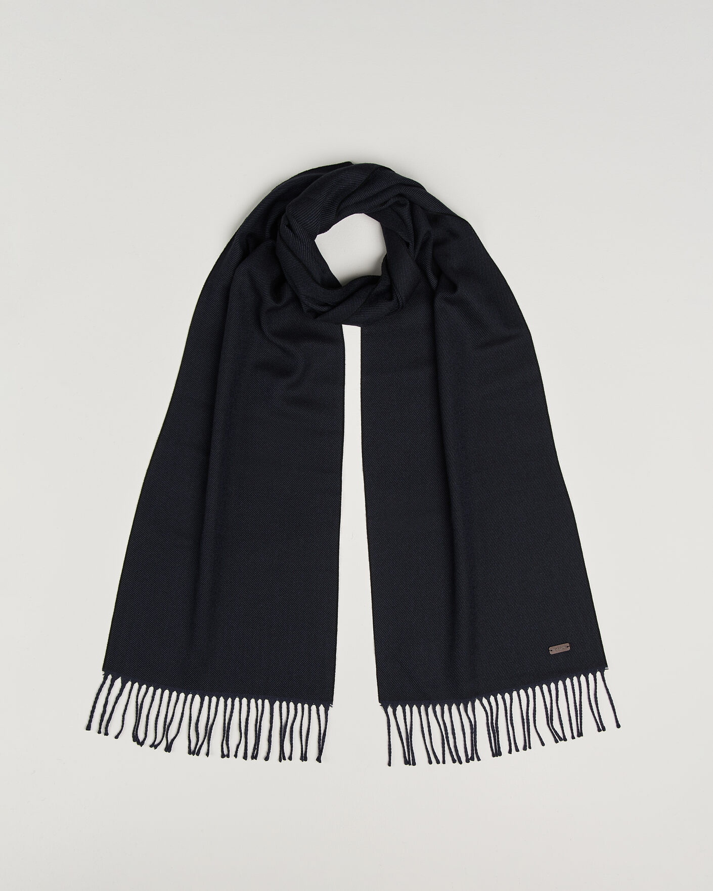 Herre | Skjerf | Eton | Twill Merino Wool Scarf Navy Blue