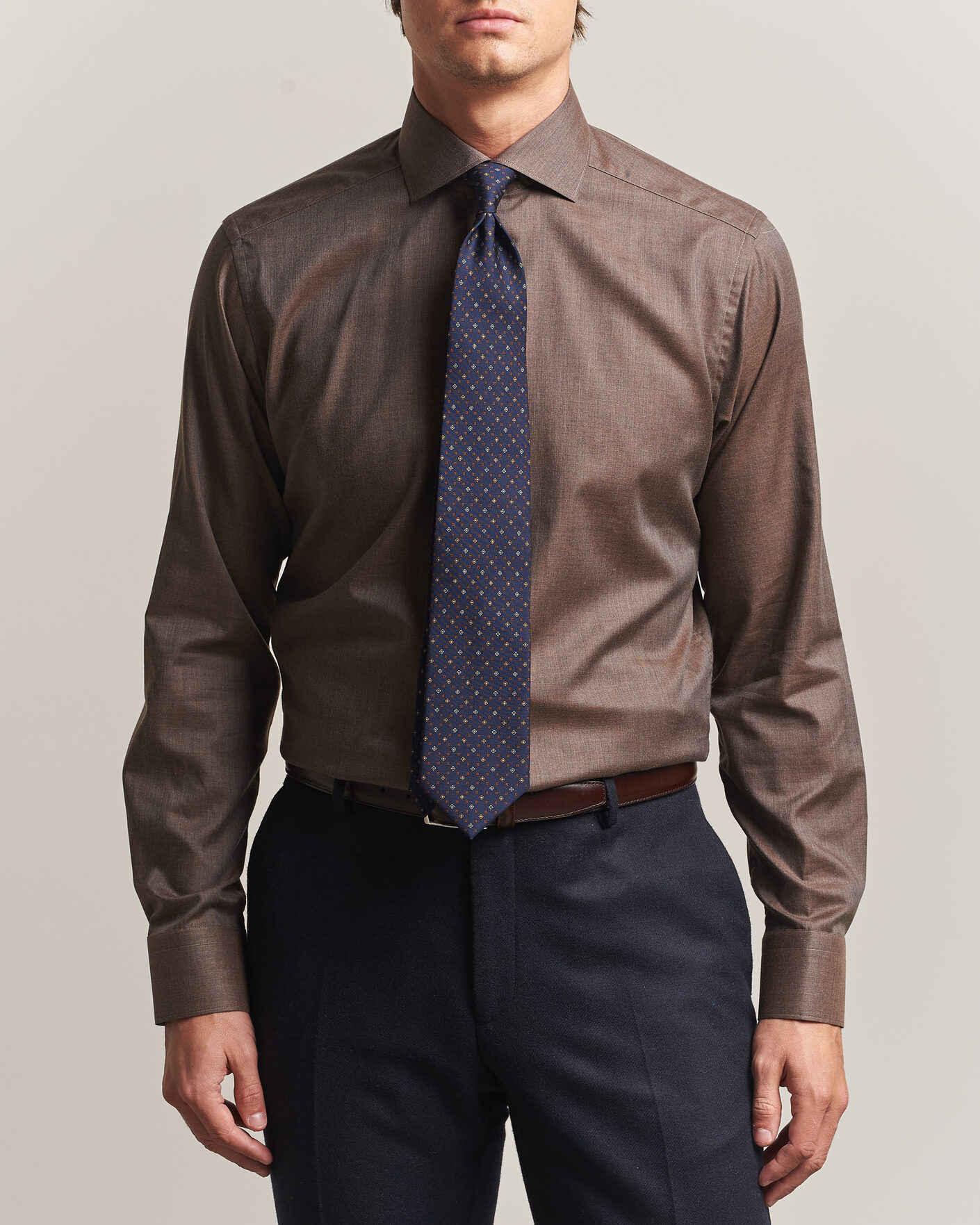 Herre | Skjorter | Eton | Slim Fit Signature Flannel Shirt Brown
