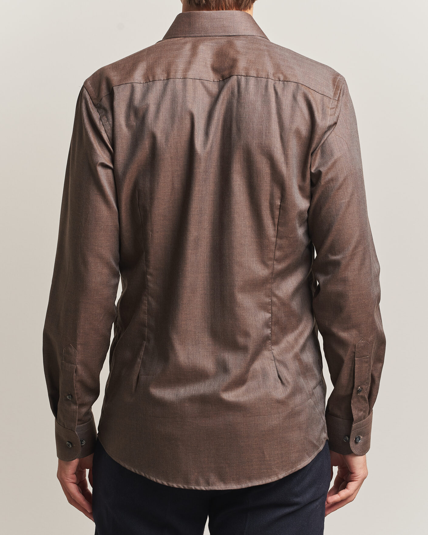 Herre | Skjorter | Eton | Slim Fit Signature Flannel Shirt Brown