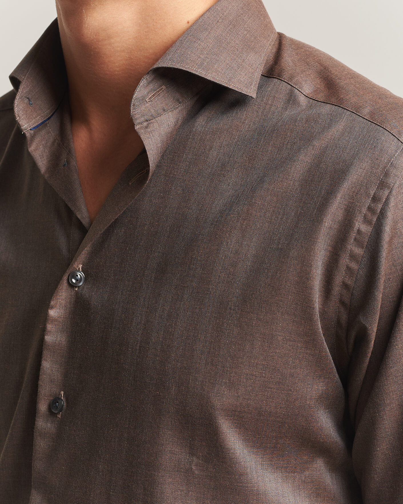 Herre | Skjorter | Eton | Slim Fit Signature Flannel Shirt Brown