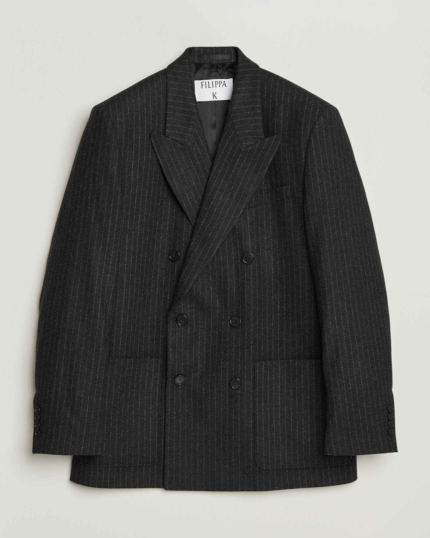 Herre | Dressjakker | Filippa K | Michael Wool Flannel Pinstriped Blazer Anthracite