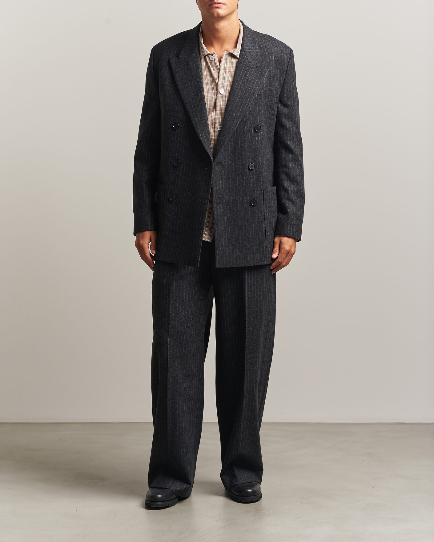 Herre | Dressjakker | Filippa K | Michael Wool Flannel Pinstriped Blazer Anthracite