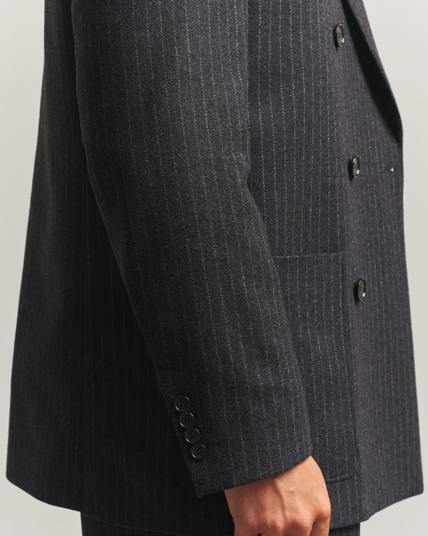 Herre | Dressjakker | Filippa K | Michael Wool Flannel Pinstriped Blazer Anthracite