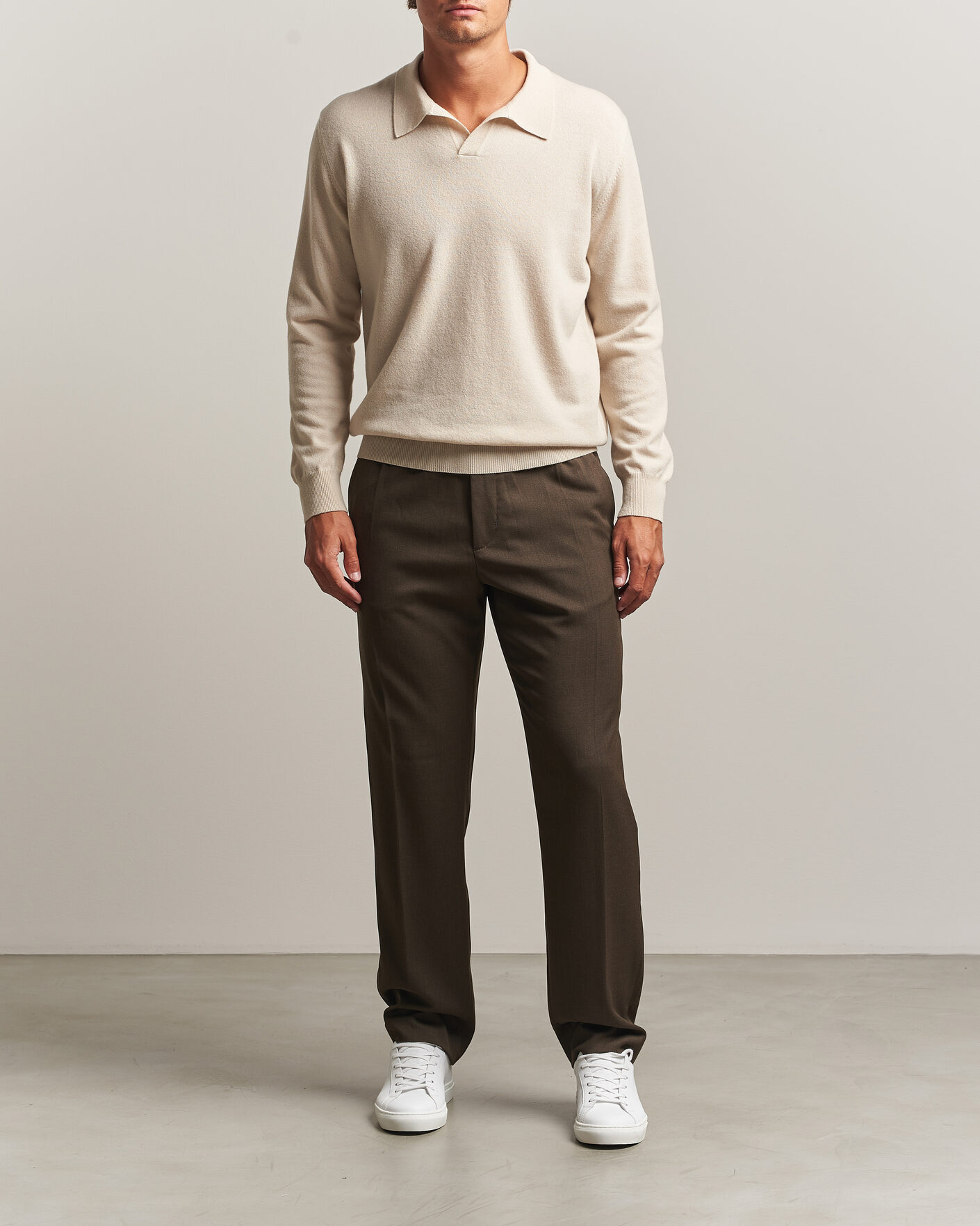 Herre | Bukser | Filippa K | Theo Relaxed Wool Trousers Walnut Brown