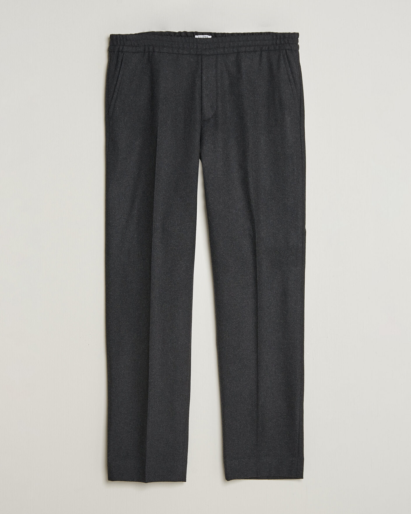 Herre | Bukser | Filippa K | Theo Relaxed Flannel Trousers Anthracite Melange