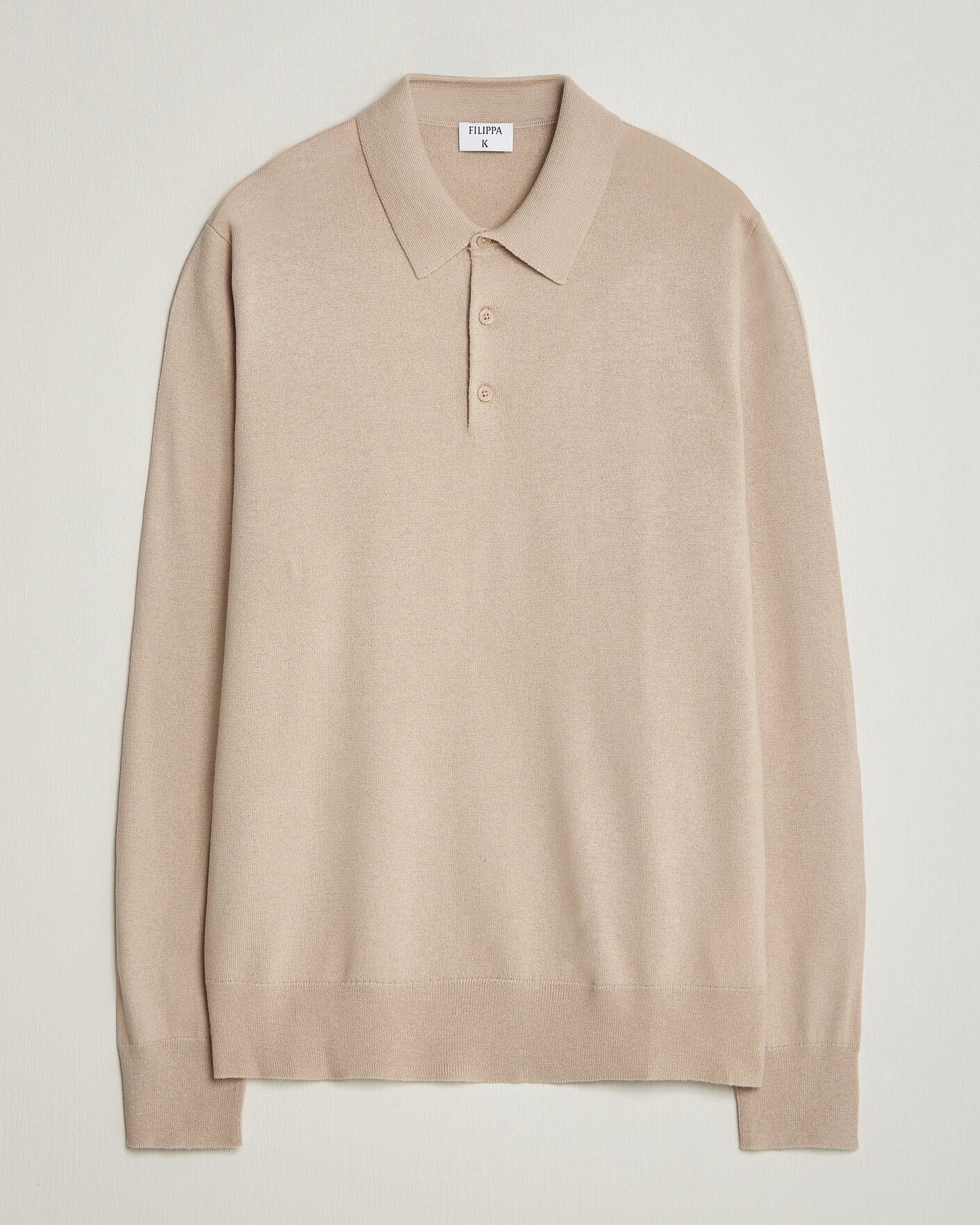 Herre | Gensere | Filippa K | Knitted Polo Shirt Pearl Beige