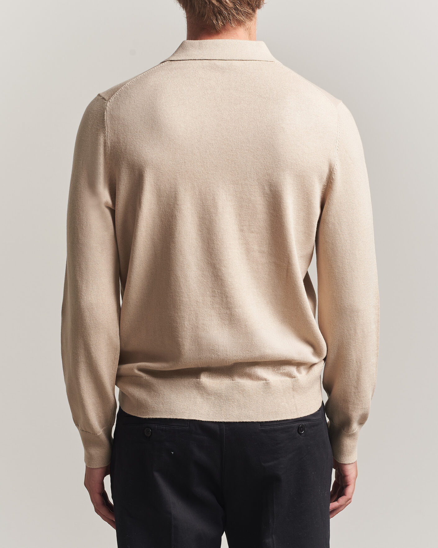 Herre | Gensere | Filippa K | Knitted Polo Shirt Pearl Beige