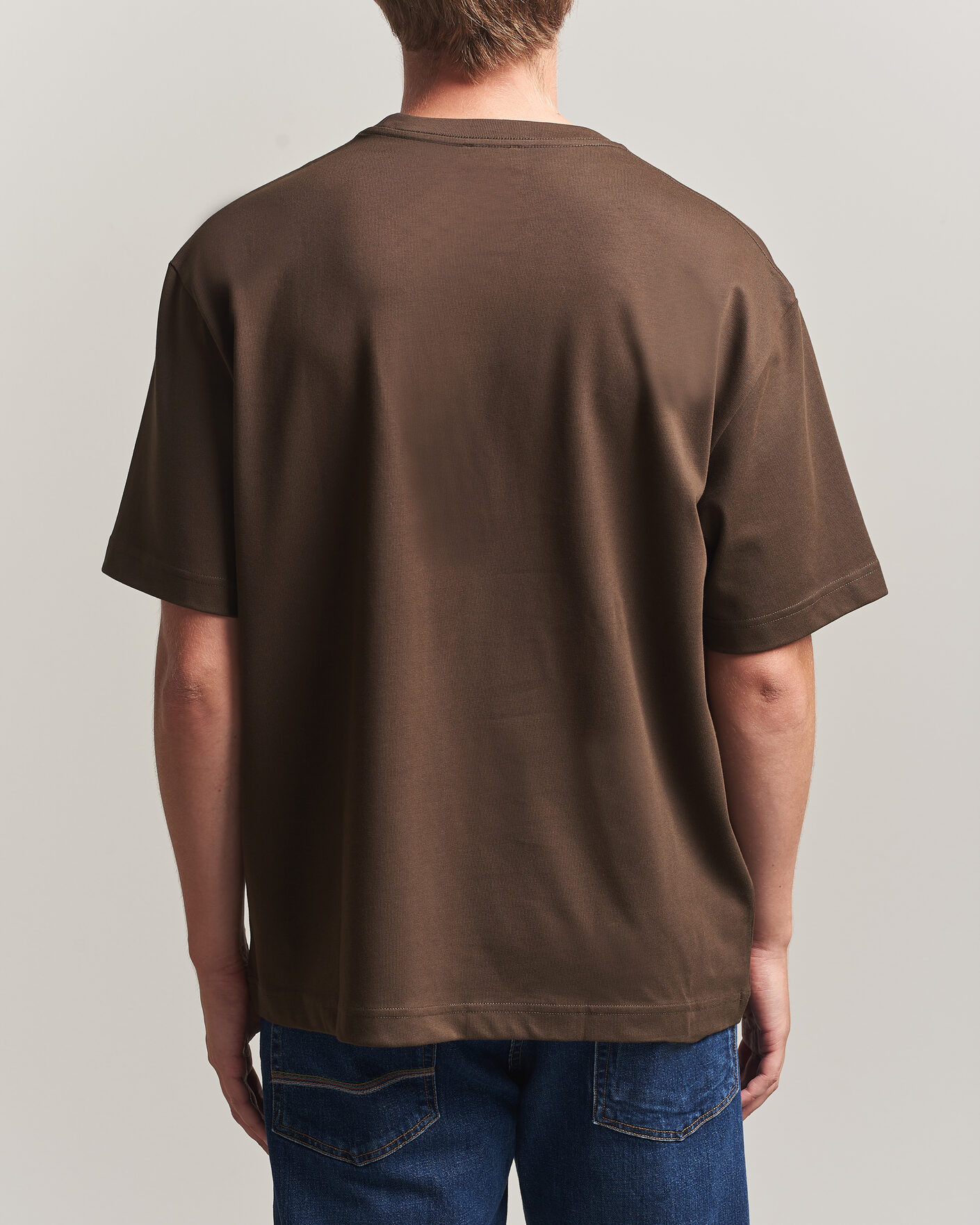 Herre | T-Shirts | Filippa K | Heavy Cotton Crew Neck T-Shirt Golden Brown