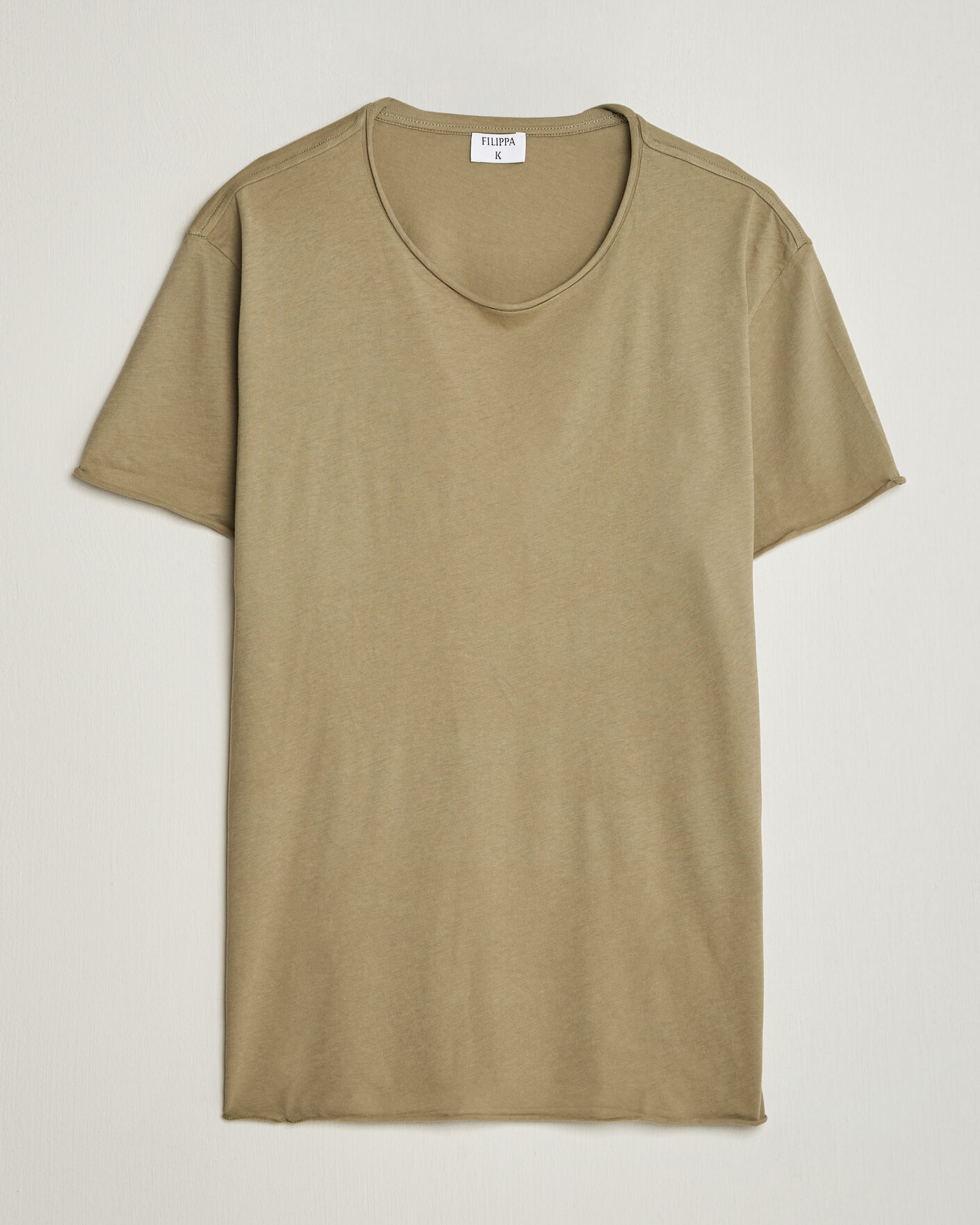 Herre | T-Shirts | Filippa K | Roll Neck Crew Neck T-Shirt Light Olive Green