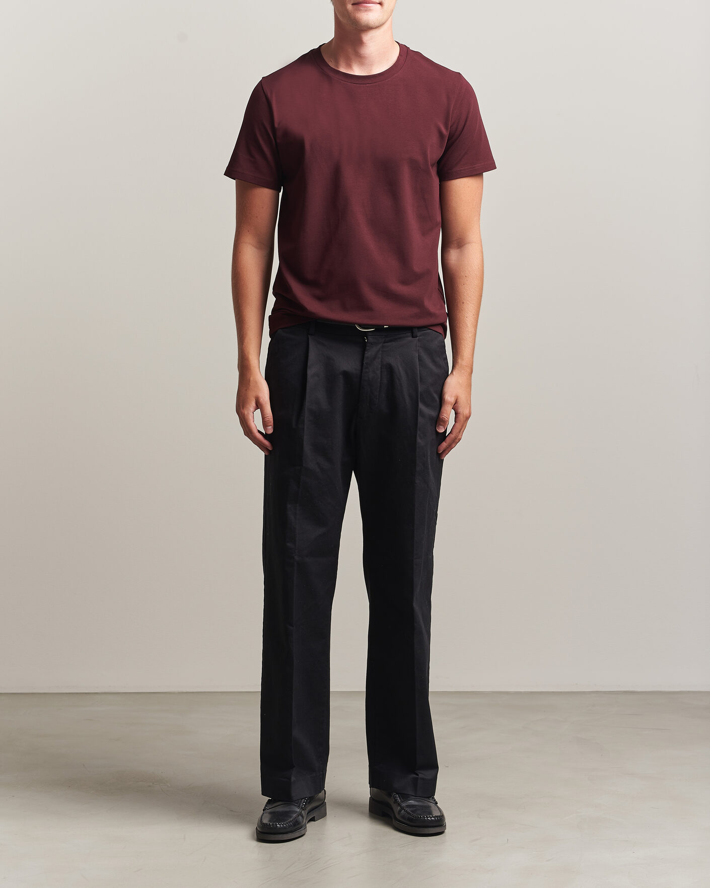 Herre | T-Shirts | Filippa K | Soft Lycra T-Shirt Dark Burgundy