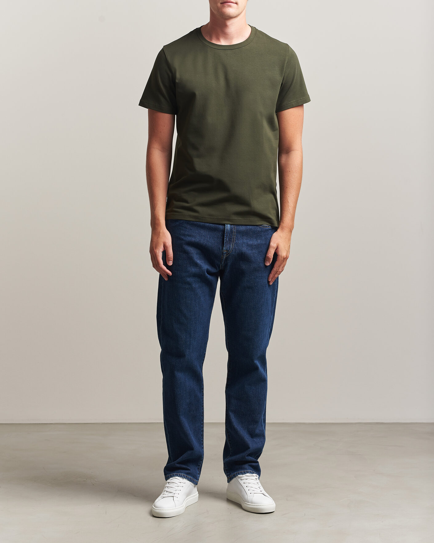Herre | T-Shirts | Filippa K | Soft Lycra T-Shirt Night Green