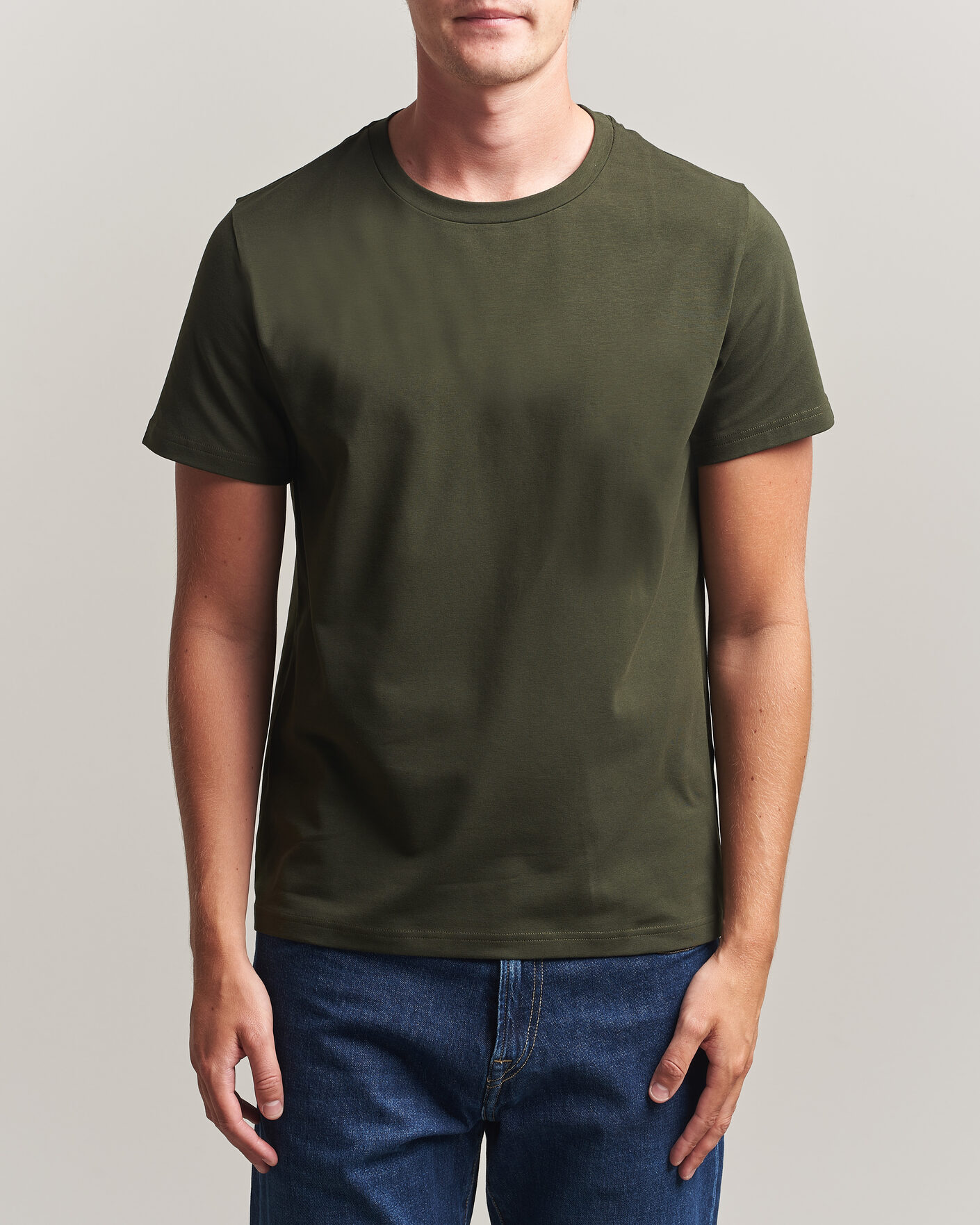 Herre | T-Shirts | Filippa K | Soft Lycra T-Shirt Night Green