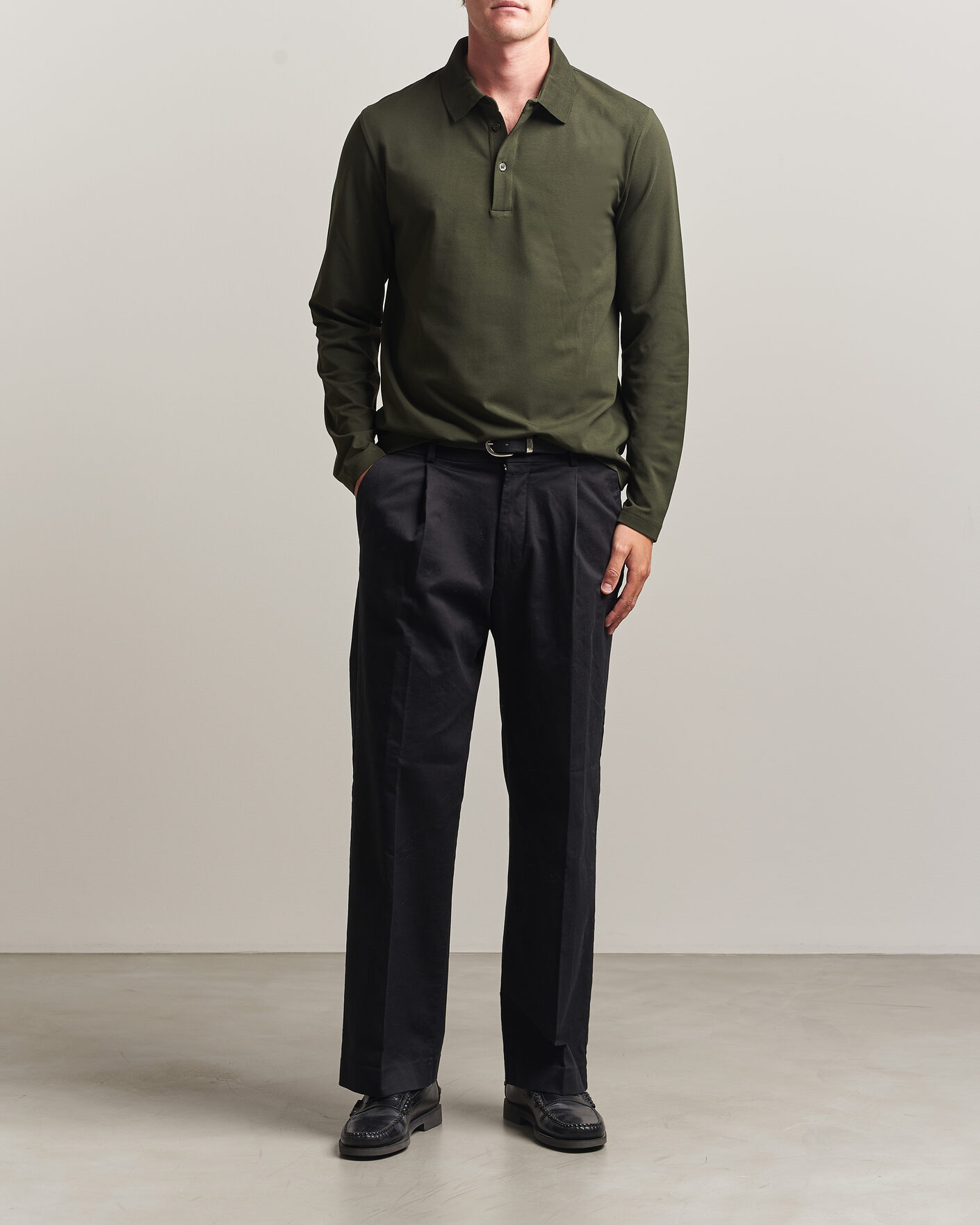 Herre | Pikéer | Filippa K | Luke Lycra Polo Shirt Night Green