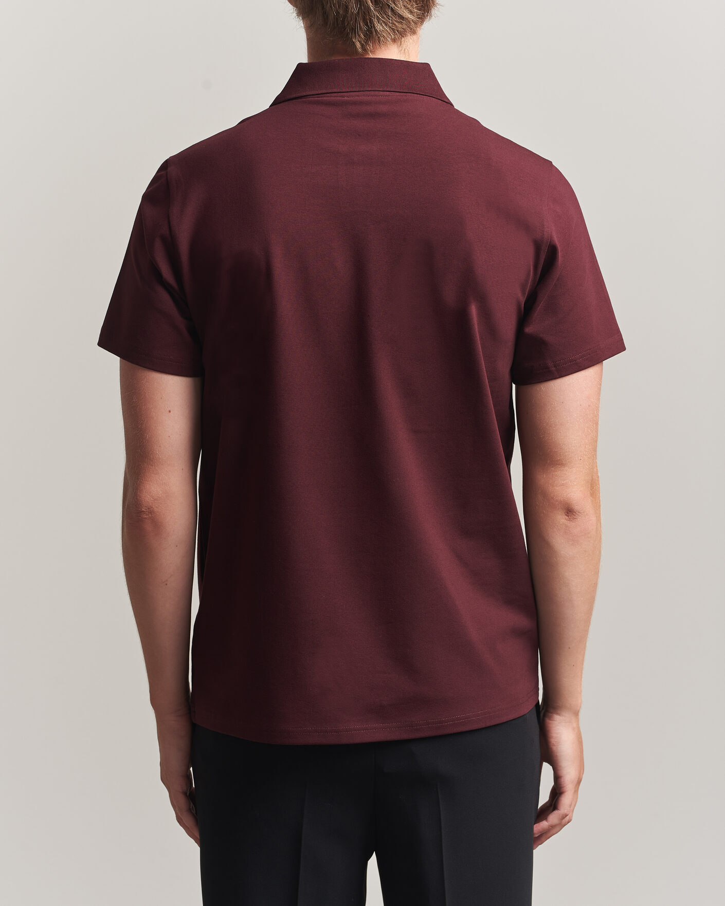 Herre | Pikéer | Filippa K | Soft Lycra Polo T-Shirt Dark Burgundy