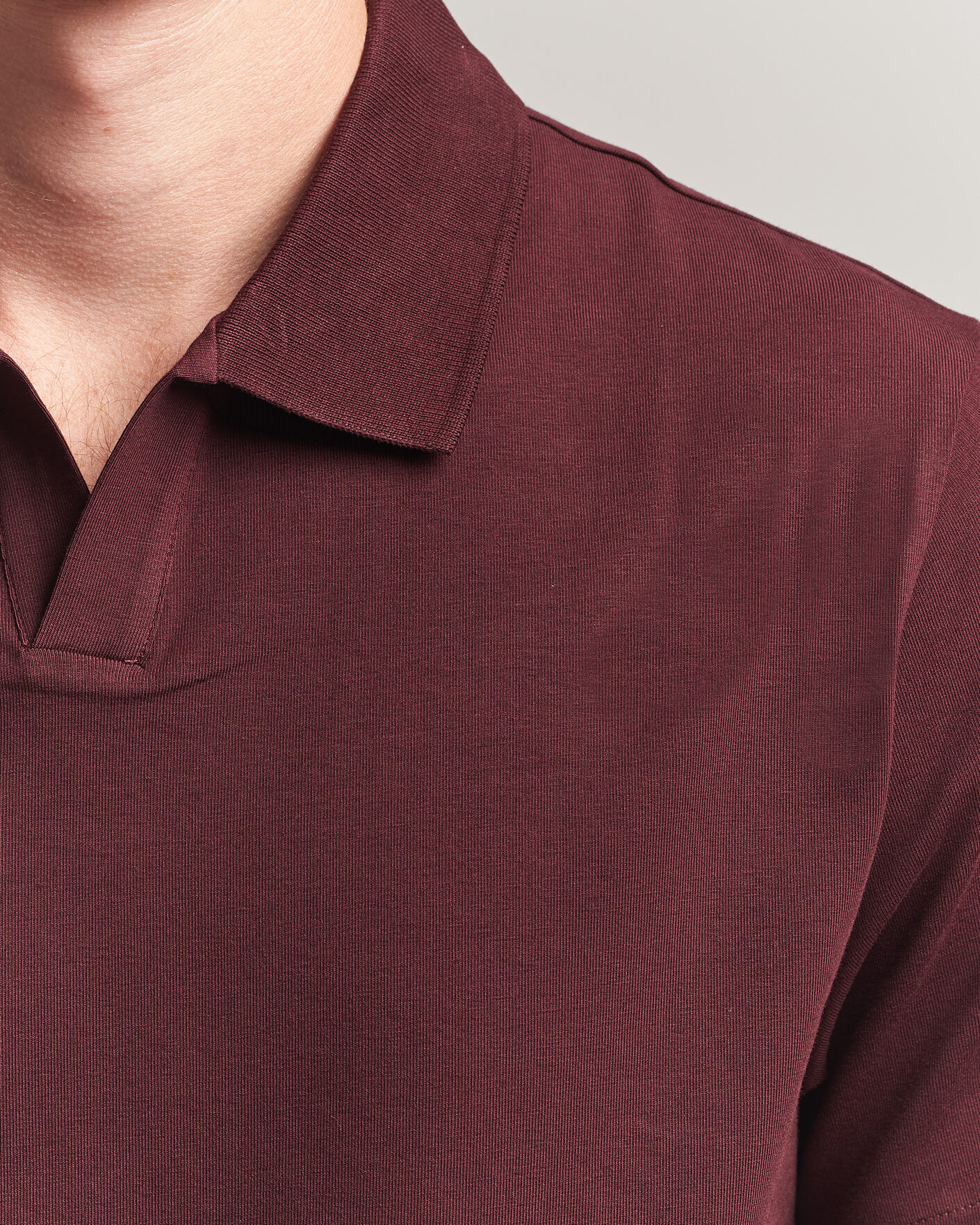 Herre | Pikéer | Filippa K | Soft Lycra Polo T-Shirt Dark Burgundy