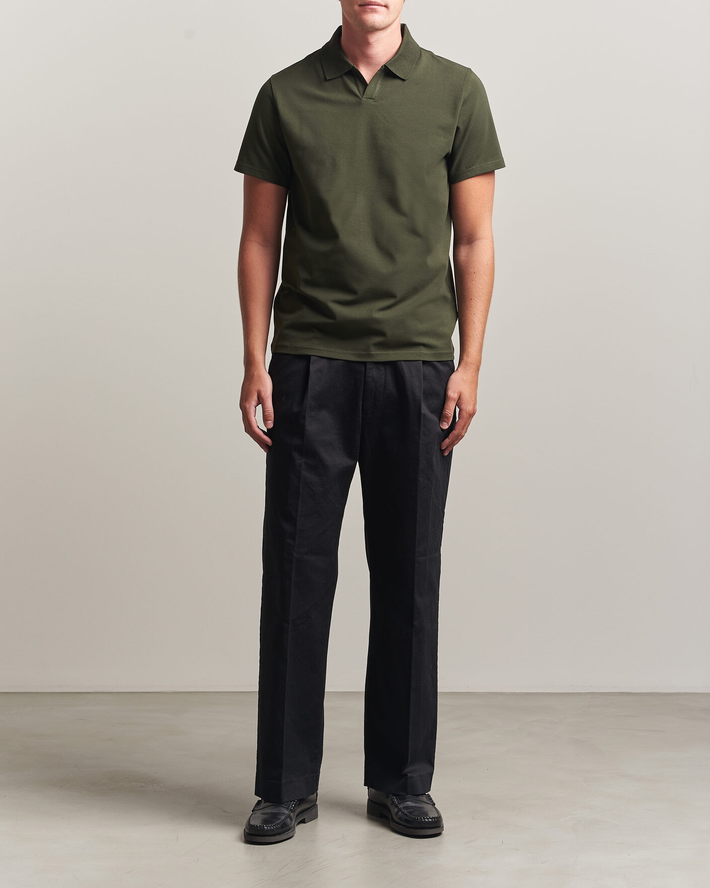 Herre | Pikéer | Filippa K | Soft Lycra Polo T-Shirt Night Green