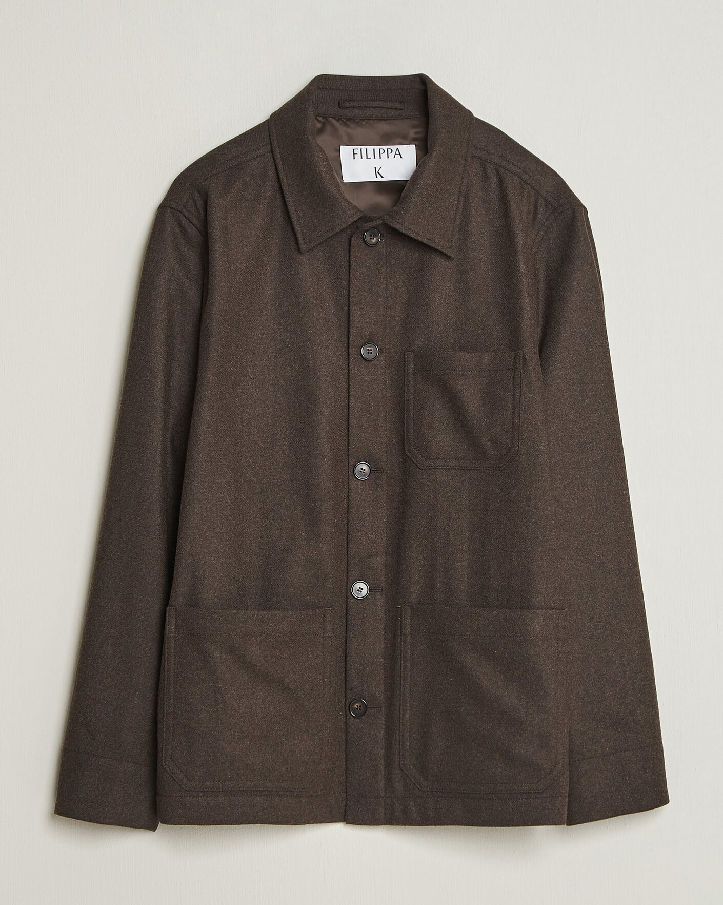 Herre | Skjorter | Filippa K | Taylor Flannel Overshirt Walnut Brown