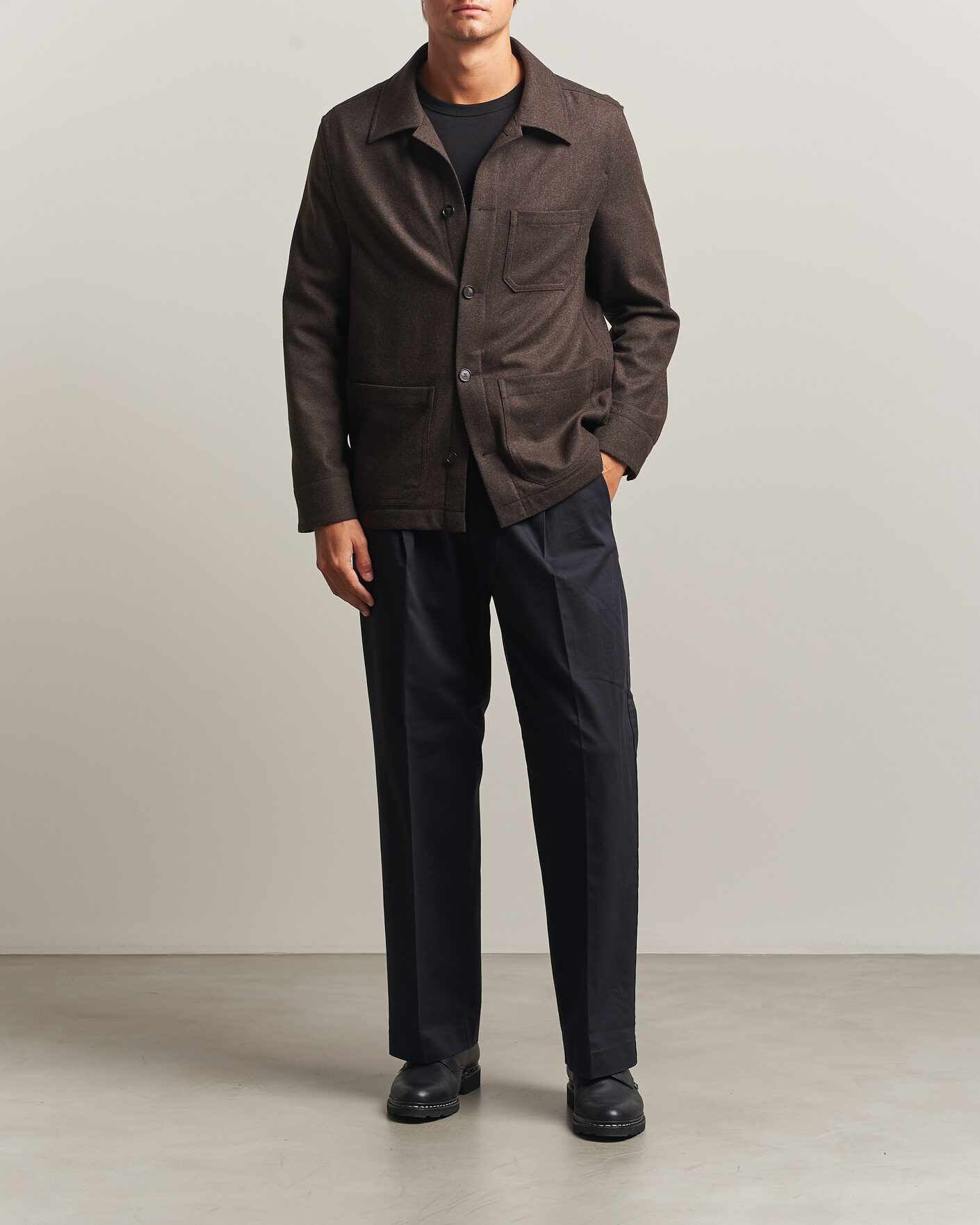 Herre | Skjorter | Filippa K | Taylor Flannel Overshirt Walnut Brown