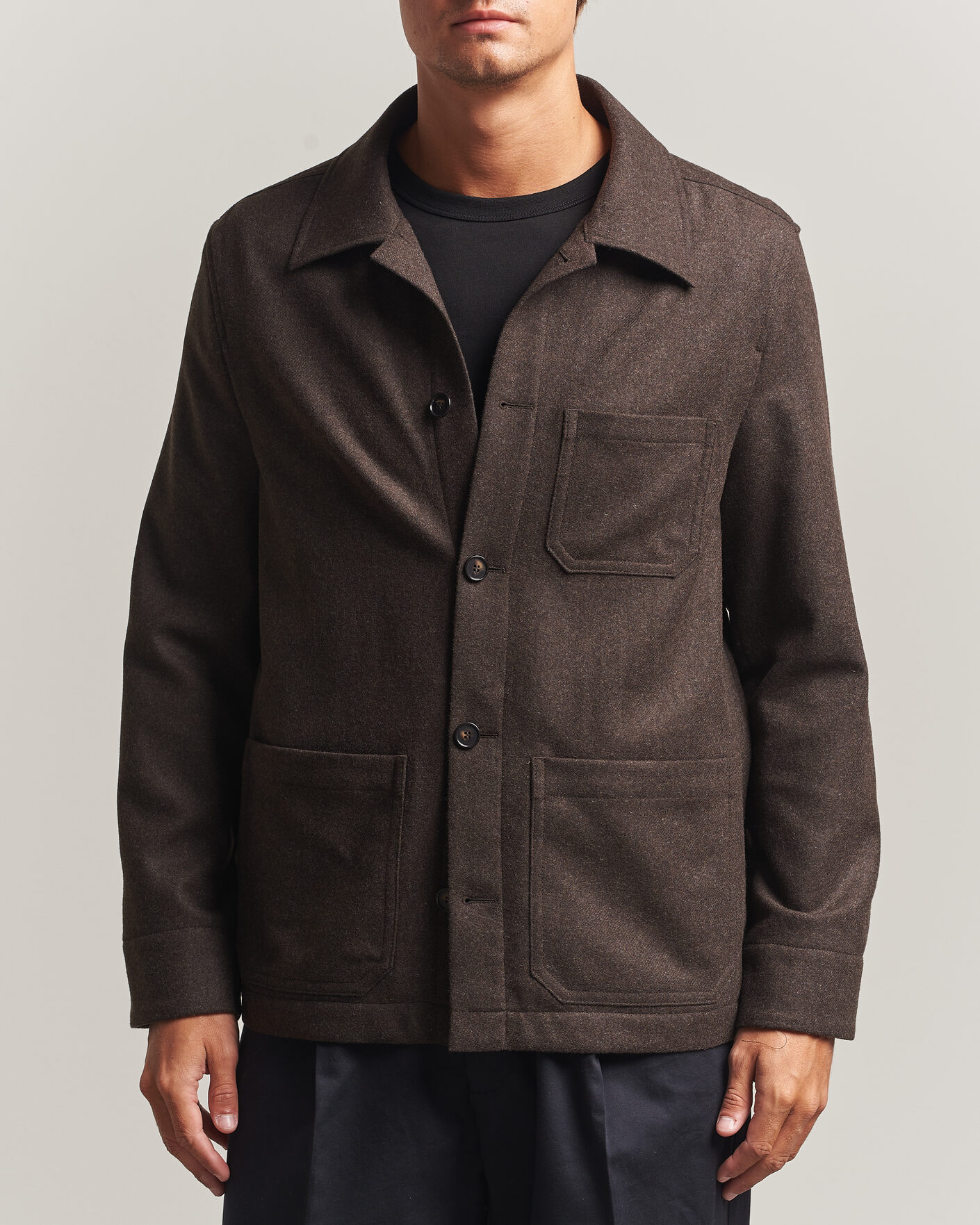 Herre | Skjorter | Filippa K | Taylor Flannel Overshirt Walnut Brown