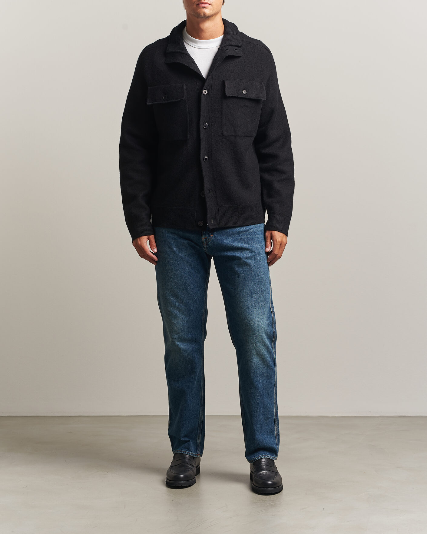 Herre | Gensere | Filippa K | Wool Knitted Cardigan Black