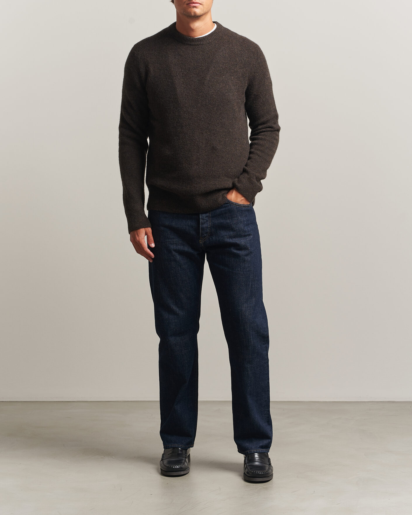 Herre | Gensere | Filippa K | Yak Knitted Sweater Golden Brown