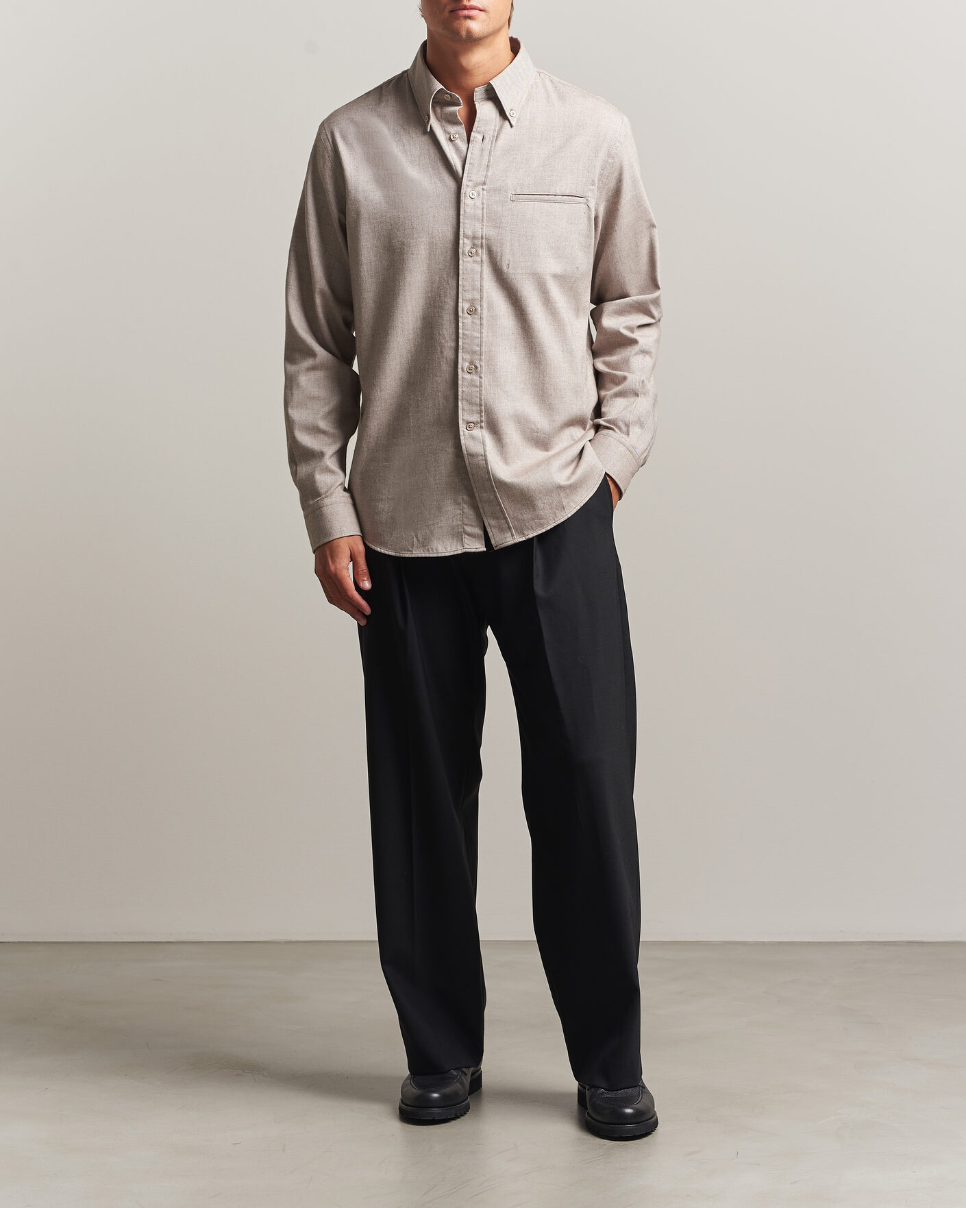 Herre | Skjorter | Filippa K | Zack Flannel Shirt Mid Brown