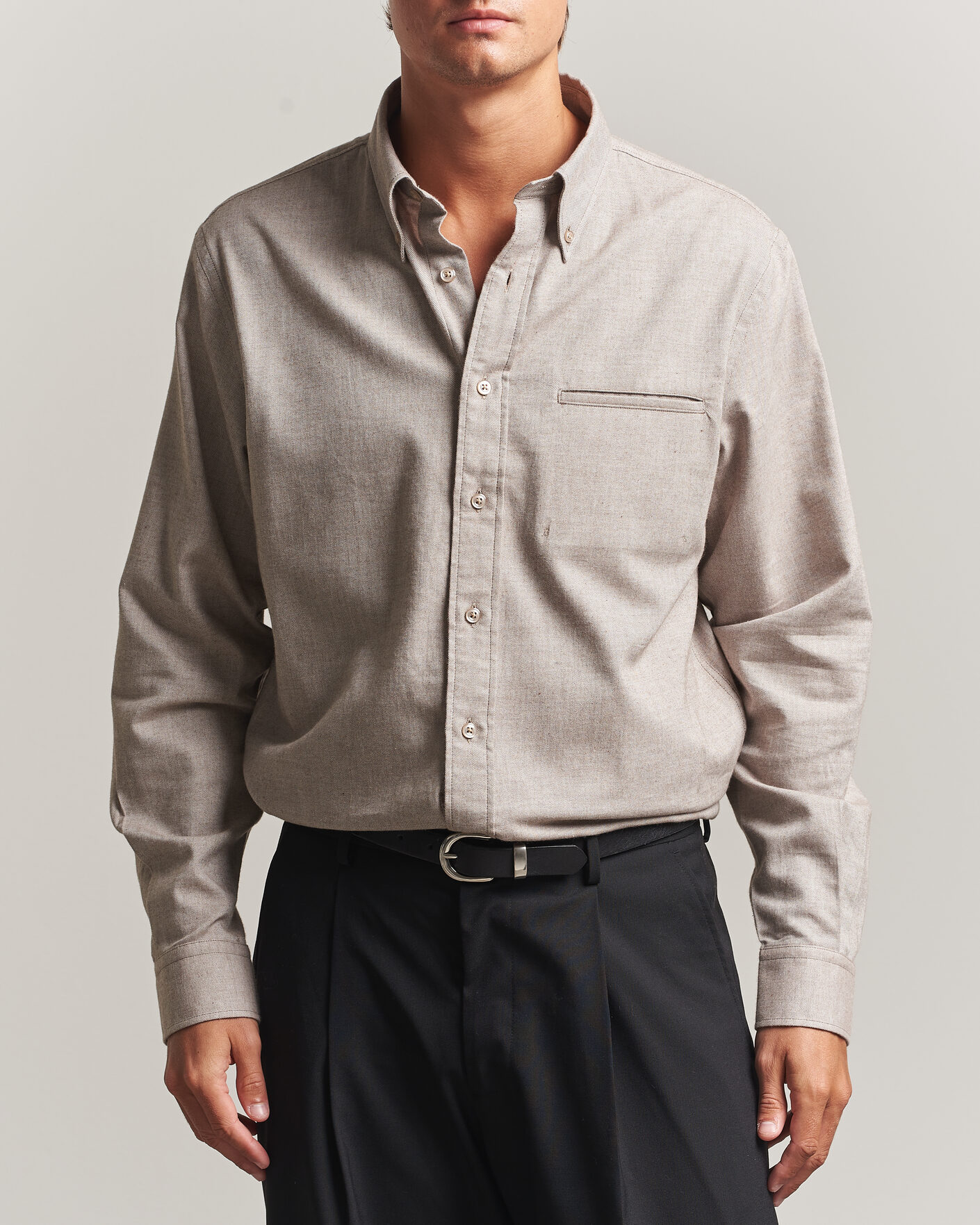 Herre | Skjorter | Filippa K | Zack Flannel Shirt Mid Brown