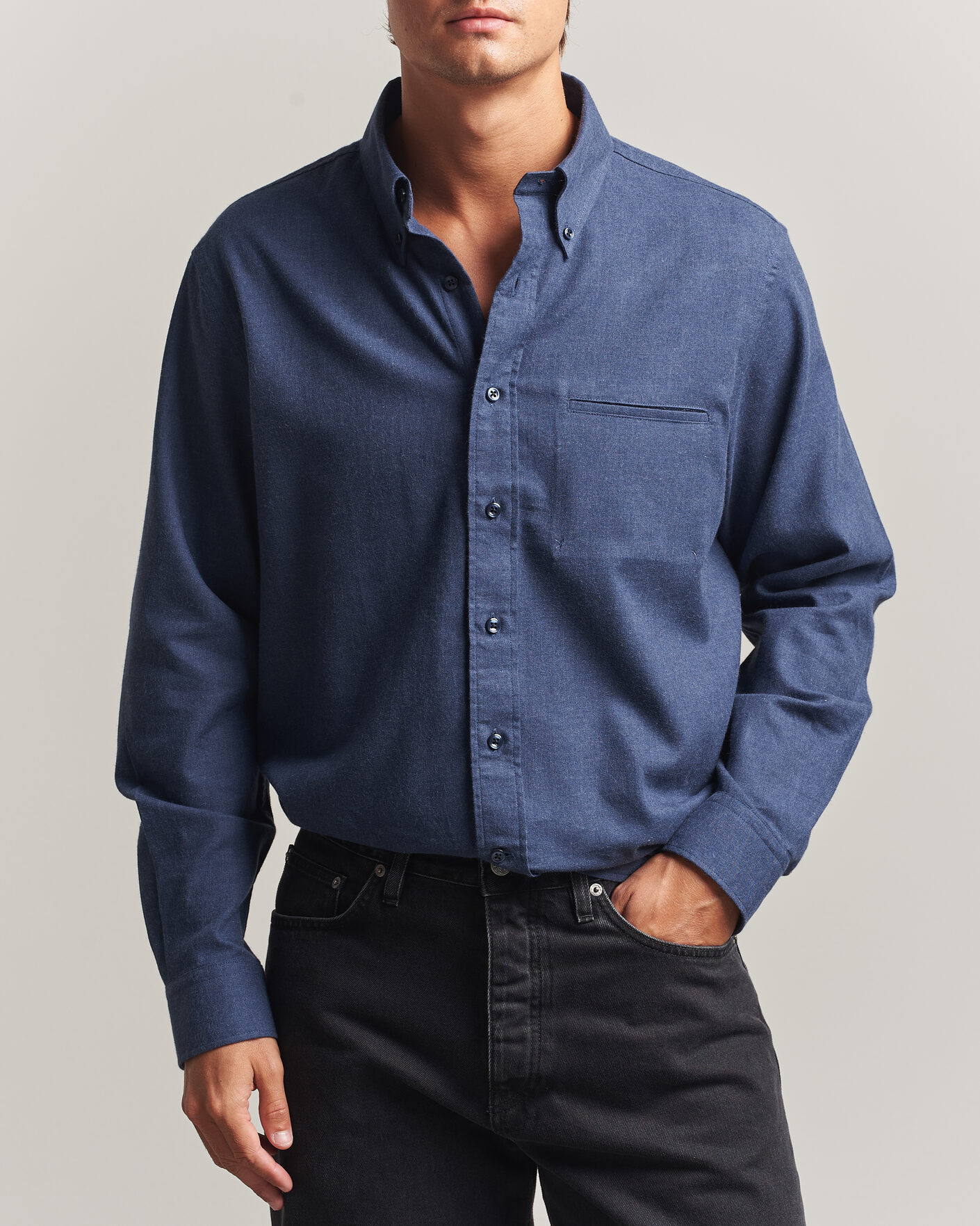 Herre | Skjorter | Filippa K | Zack Flannel Shirt Navy