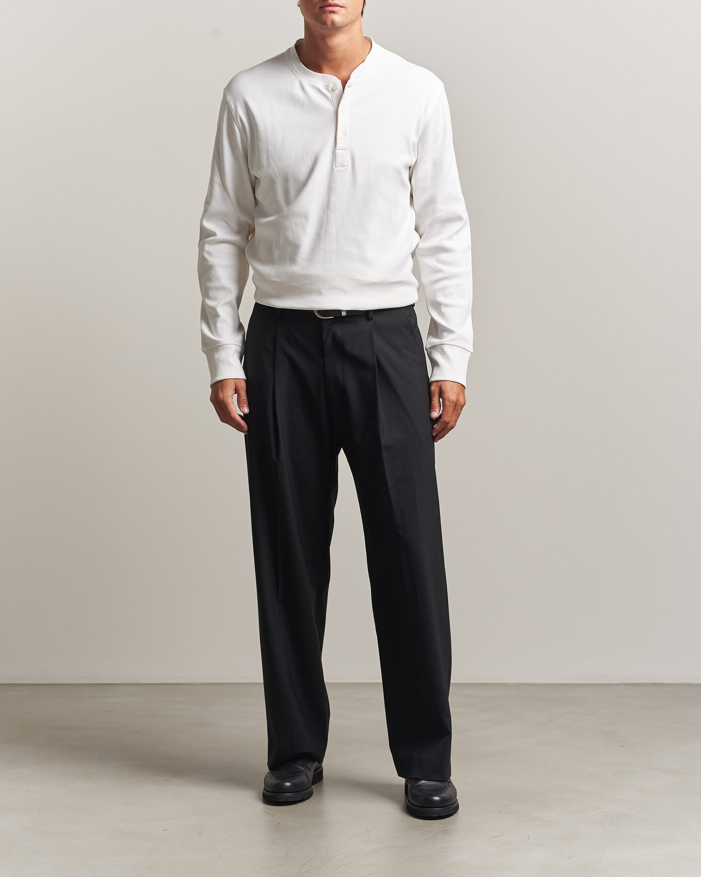 Herre | Gensere | Filippa K | Cotton Rib Henley White