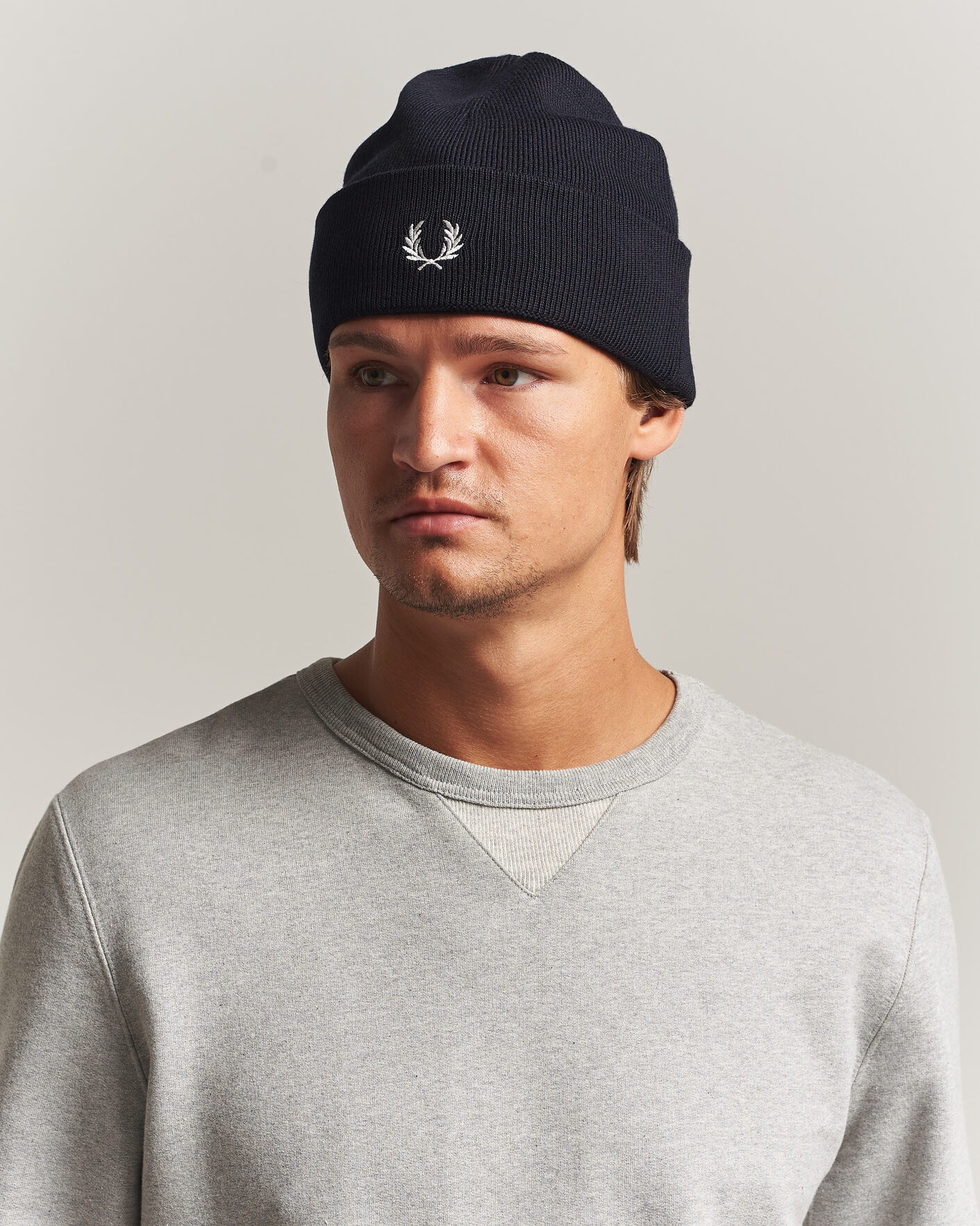 Herre | Luer | Fred Perry | Merino Wool Beanie Navy