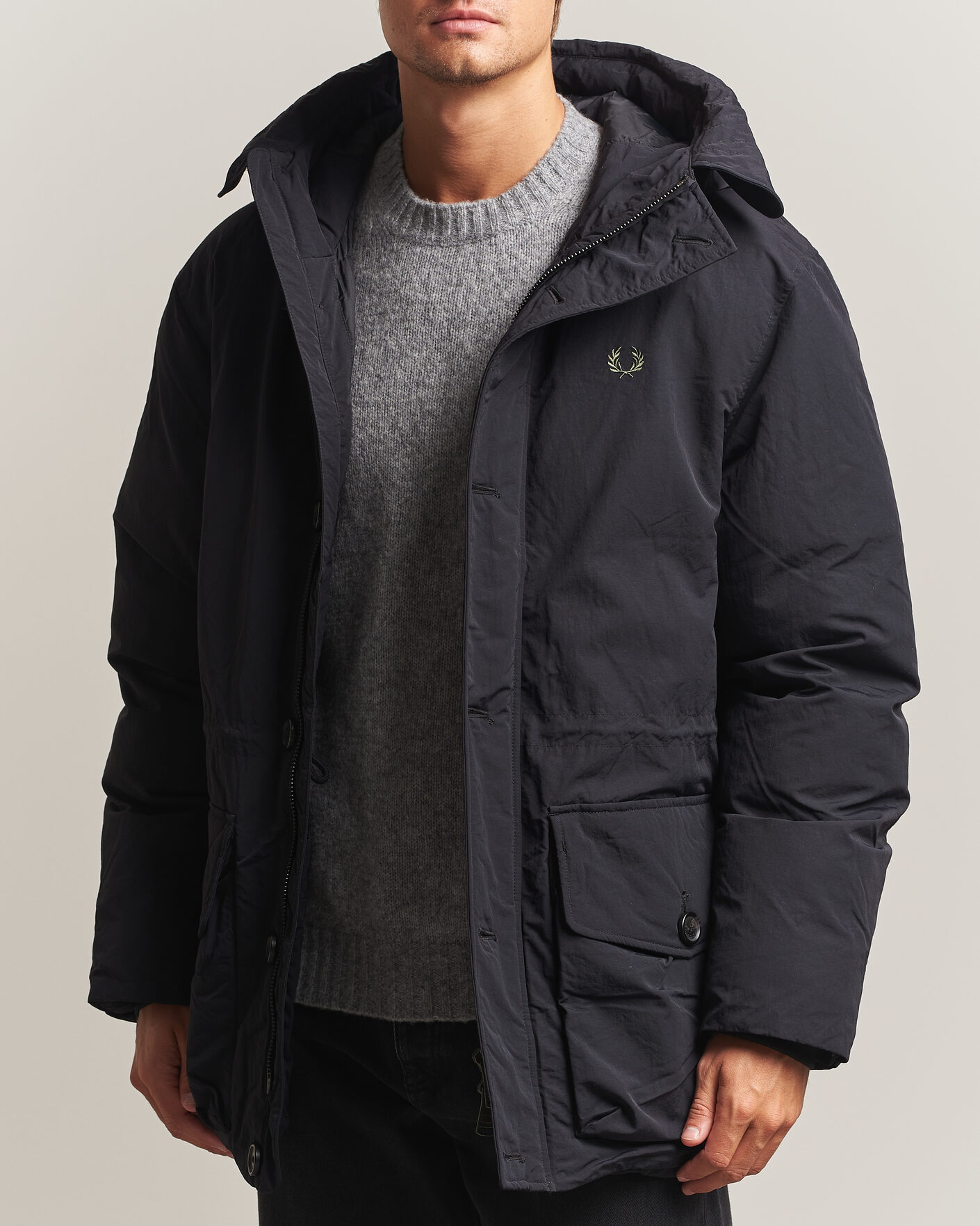 Herre | Jakker | Fred Perry | Padded Patch Pocket Parka Black