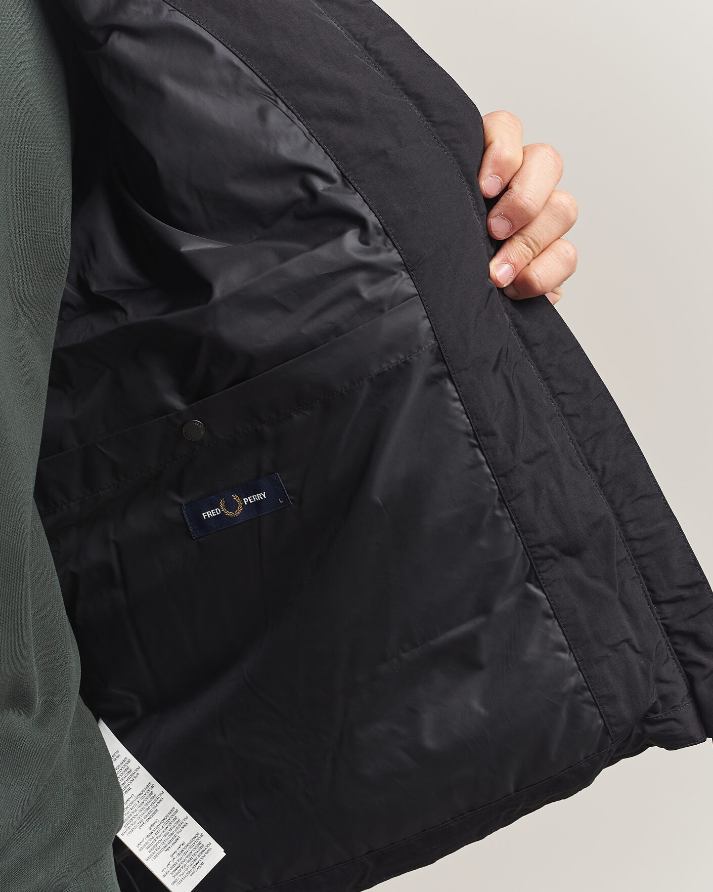 Herre | Jakker | Fred Perry | Raglan Sleeve Padded Jacket Black