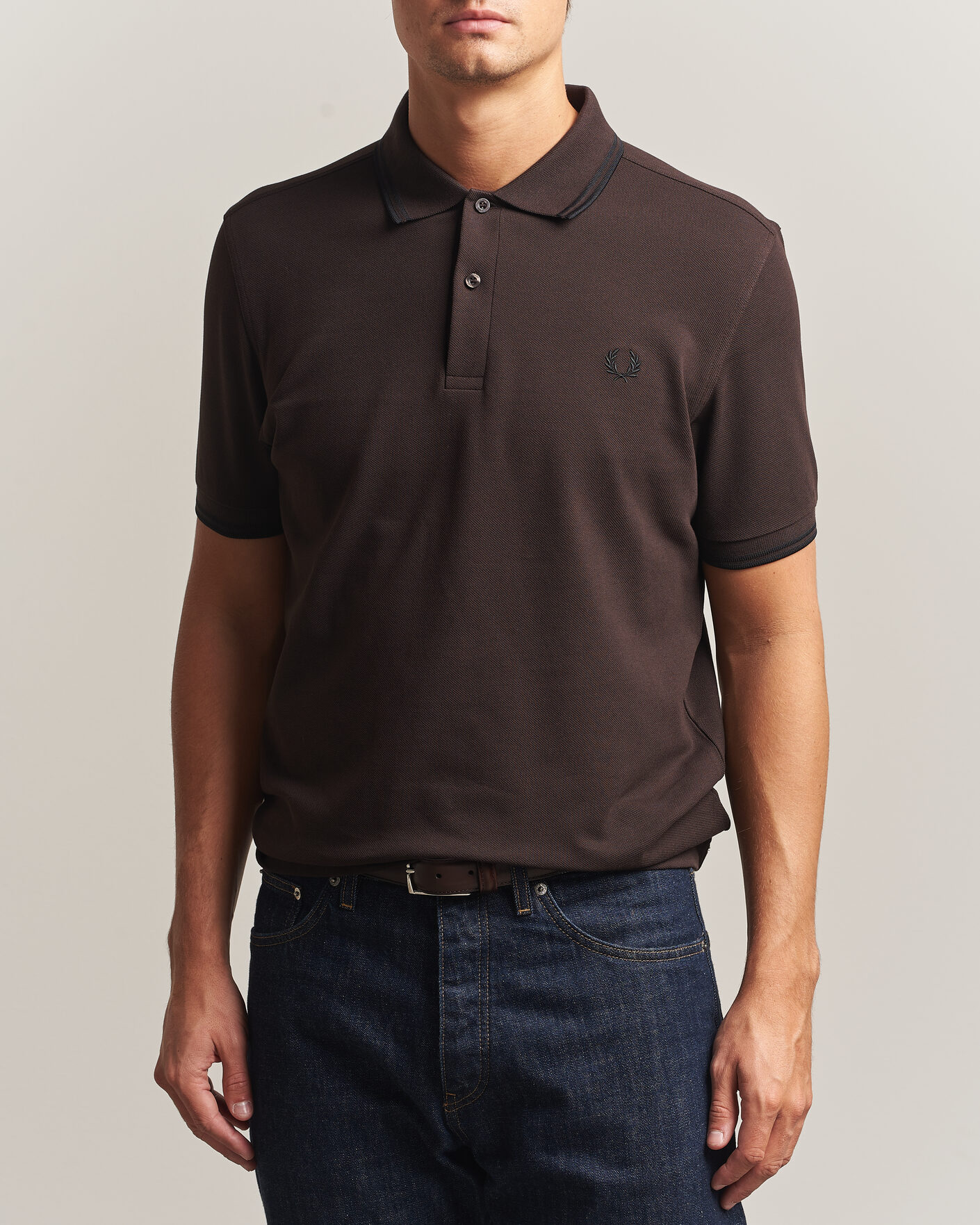 Herre | Pikéer | Fred Perry | Twin Tipped Polo Shirt Rich Brown