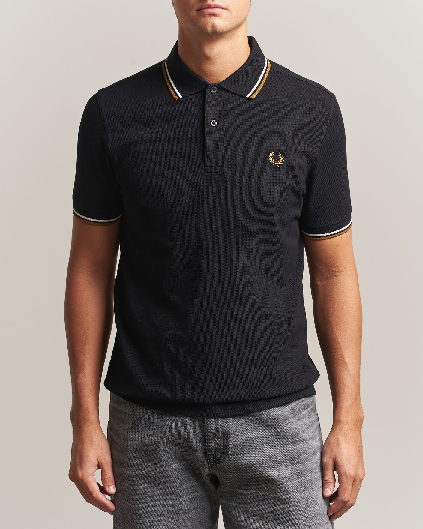 Herre | Pikéer | Fred Perry | Twin Tipped Polo Shirt Black