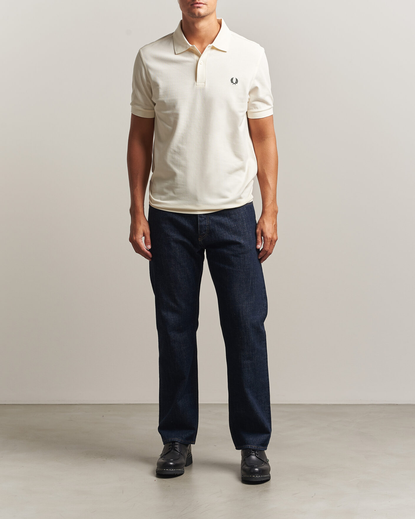 Herre | Pikéer | Fred Perry | Plain Polo Shirt Night Ecru